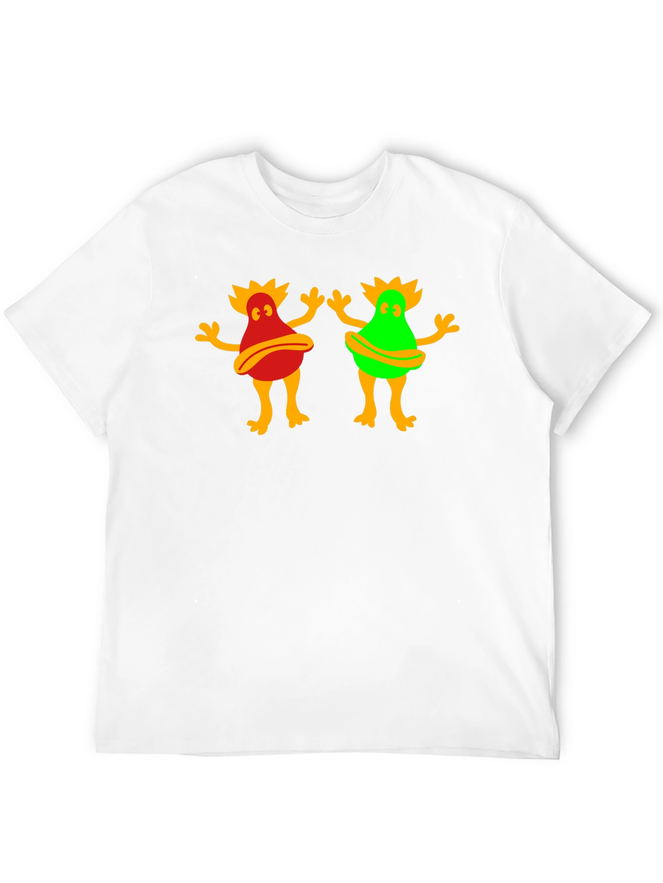 Funky Cartoon Character Graphic Tee - Black