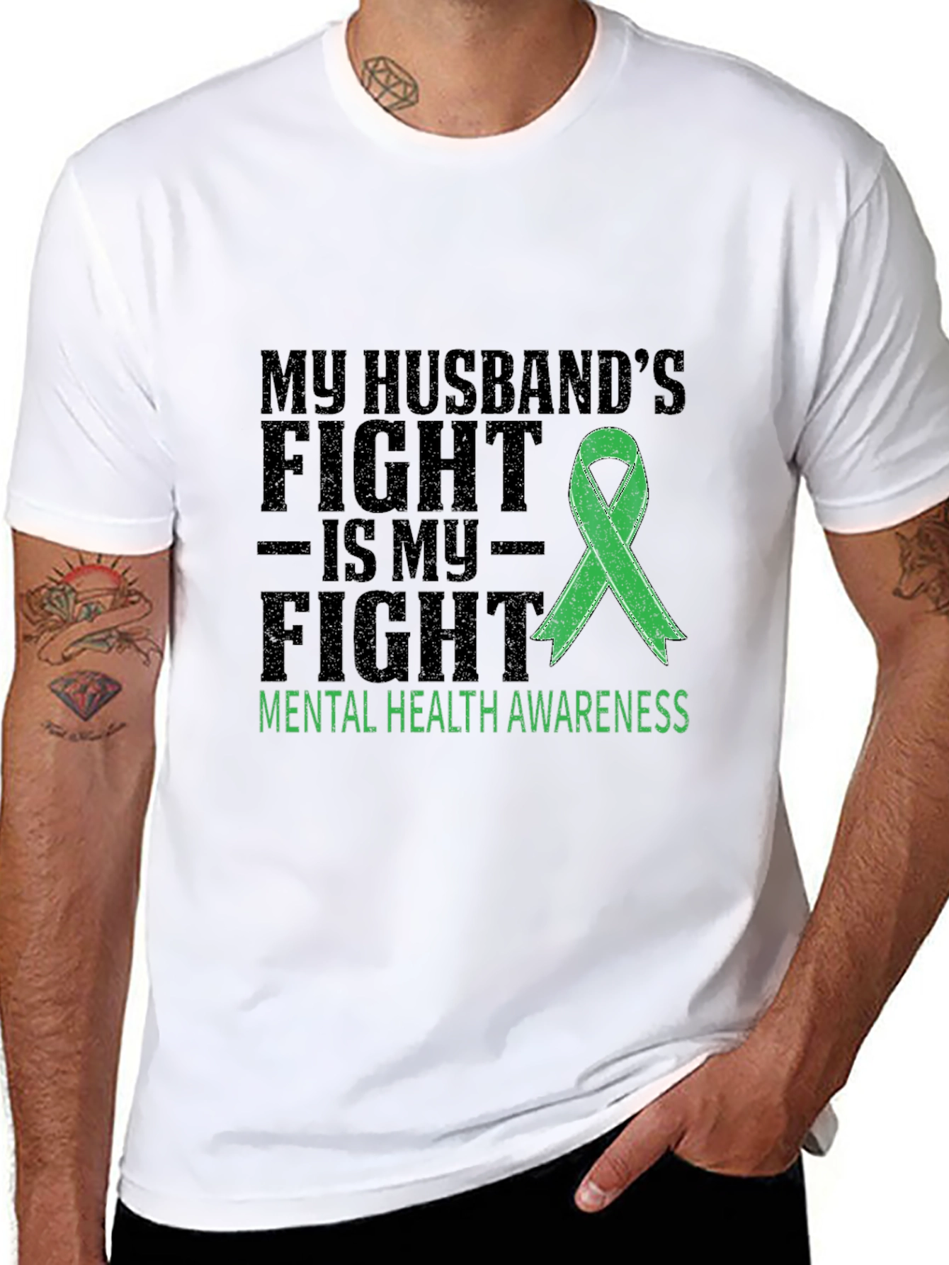Mental Health Awareness T-Shirt - My Husbands Fight