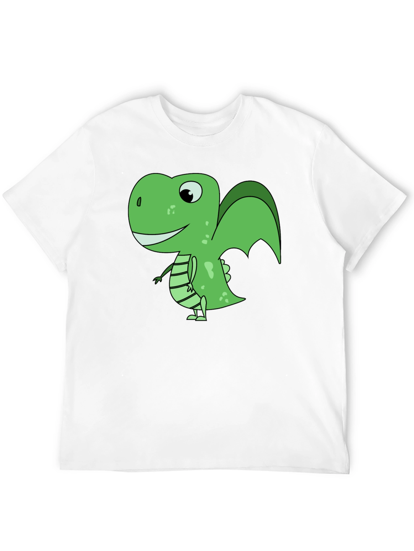 Cartoon Dinosaur Graphic T-Shirt - Black
