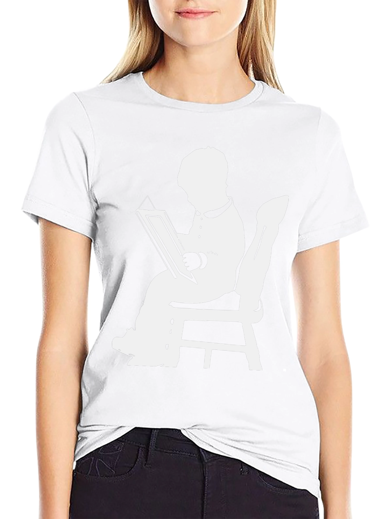 Reading Silhouette Graphic T-Shirt - Black