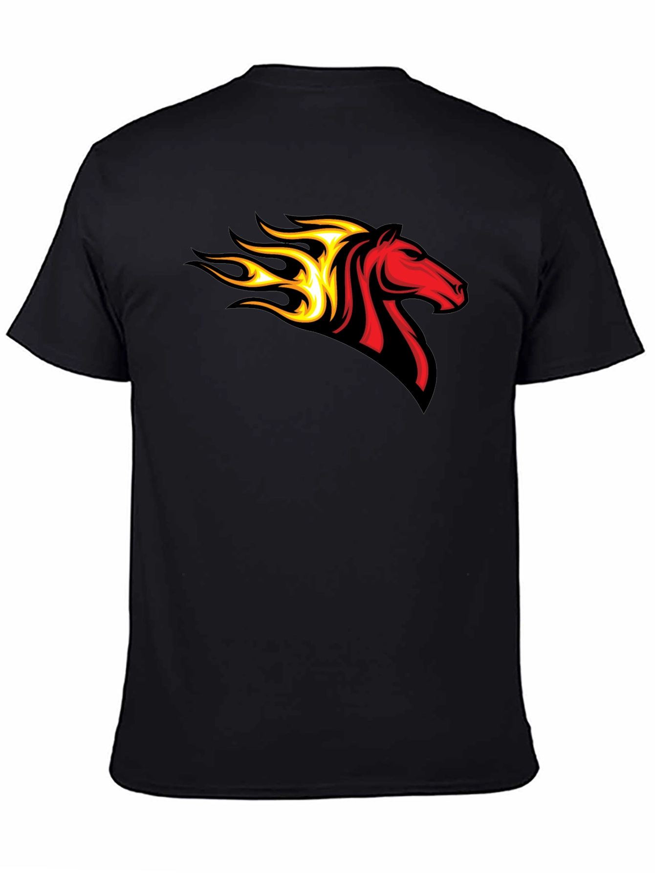 Flaming Horse Graphic Tee - Black