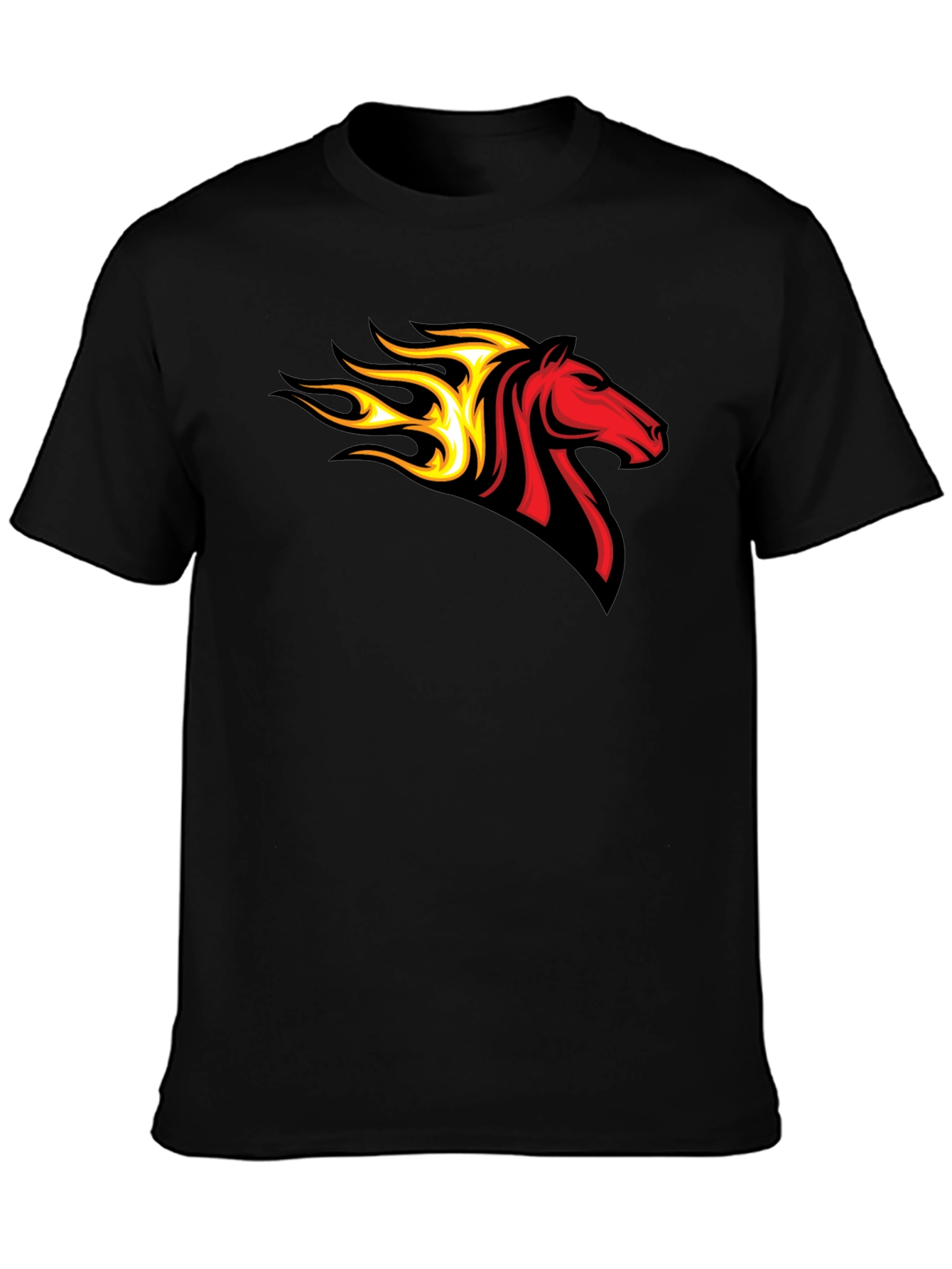 Flaming Horse Graphic Tee - Black