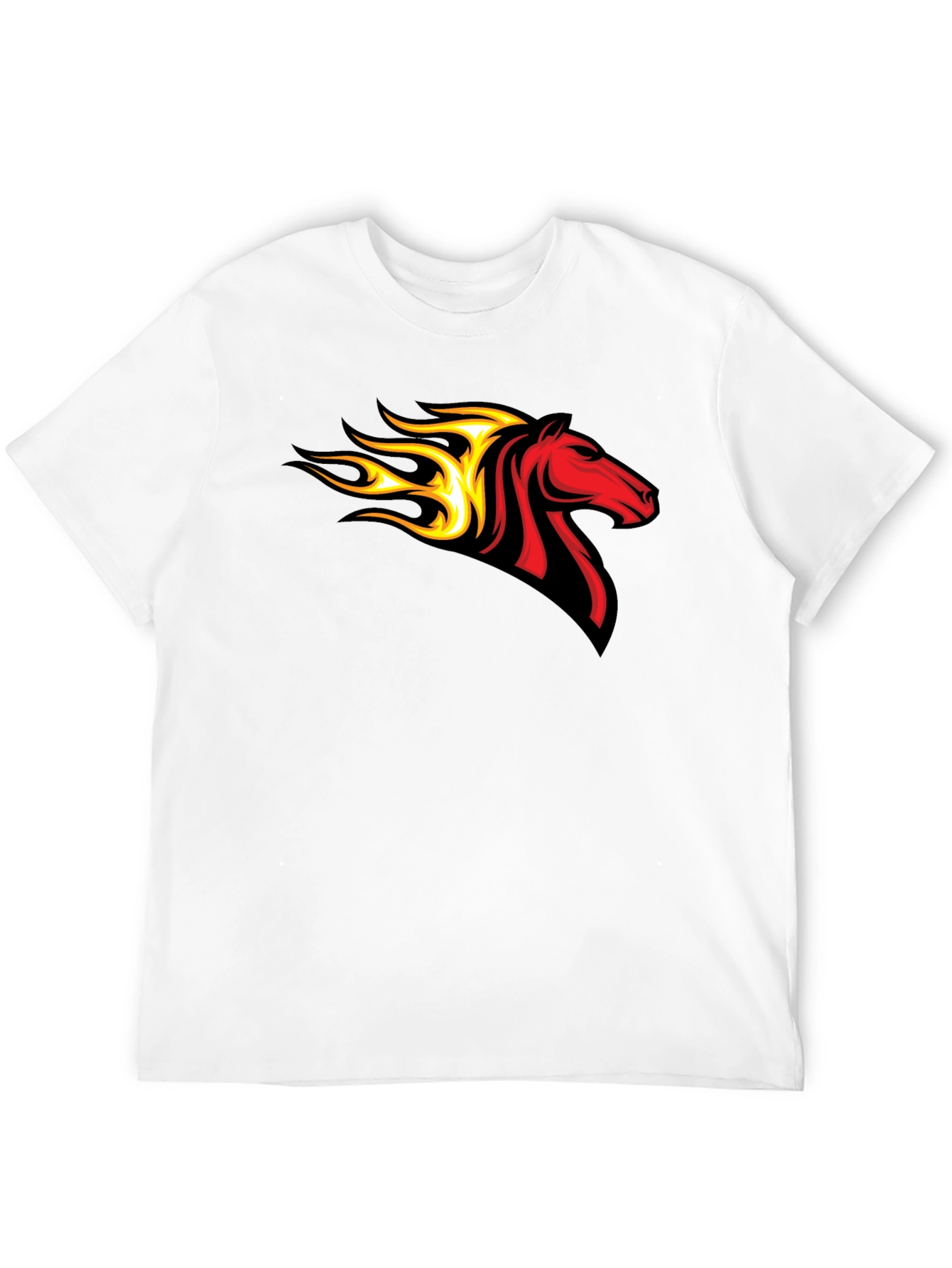 Flaming Horse Graphic Tee - Black