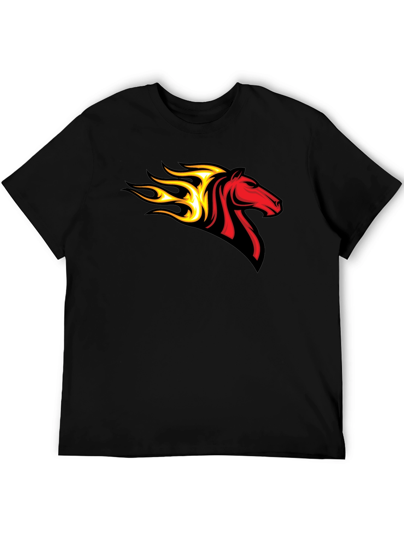 Flaming Horse Graphic Tee - Black