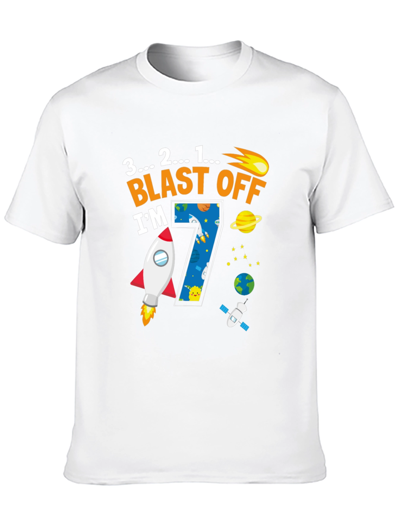 Blast Off 7th Birthday T-Shirt