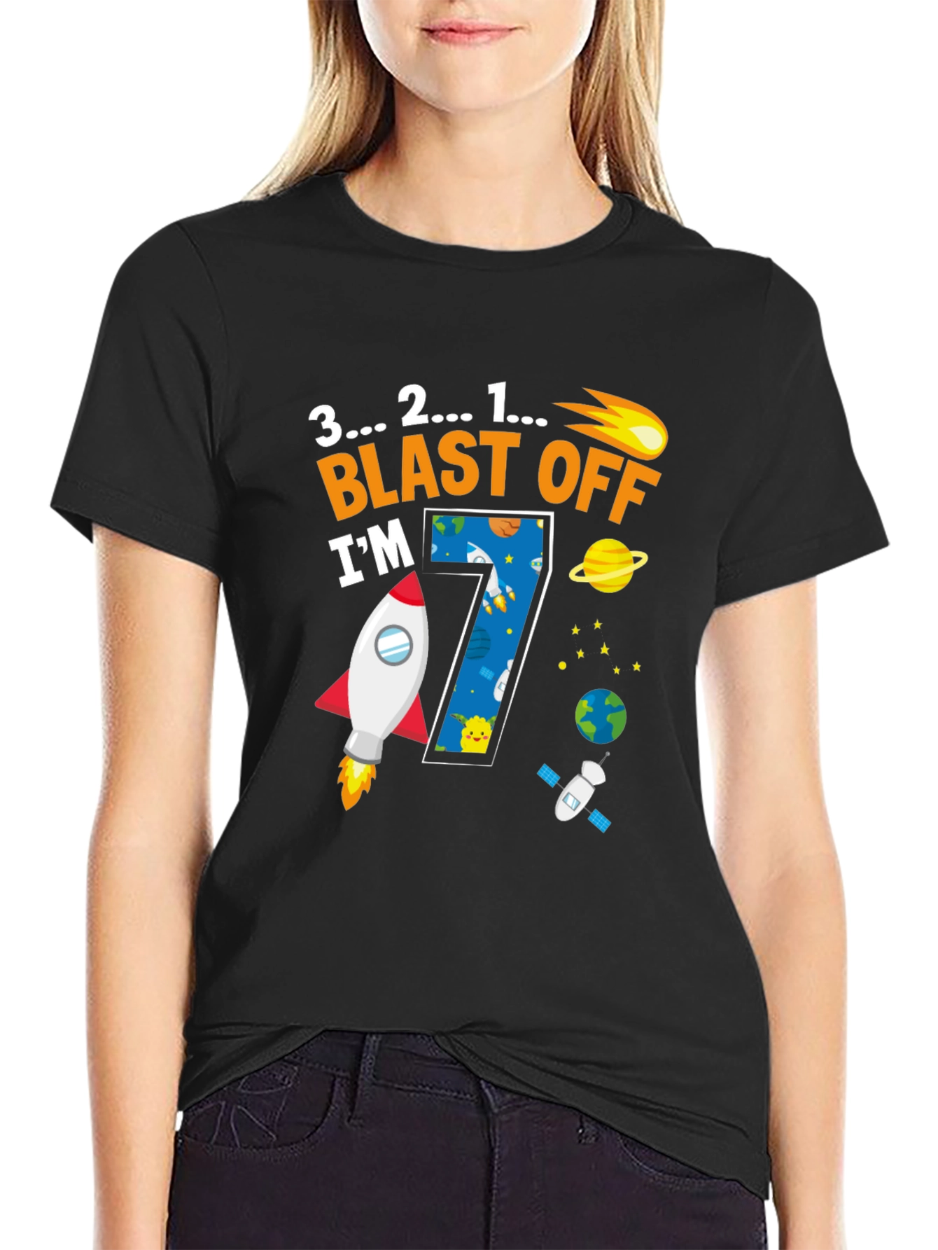 Blast Off 7th Birthday T-Shirt