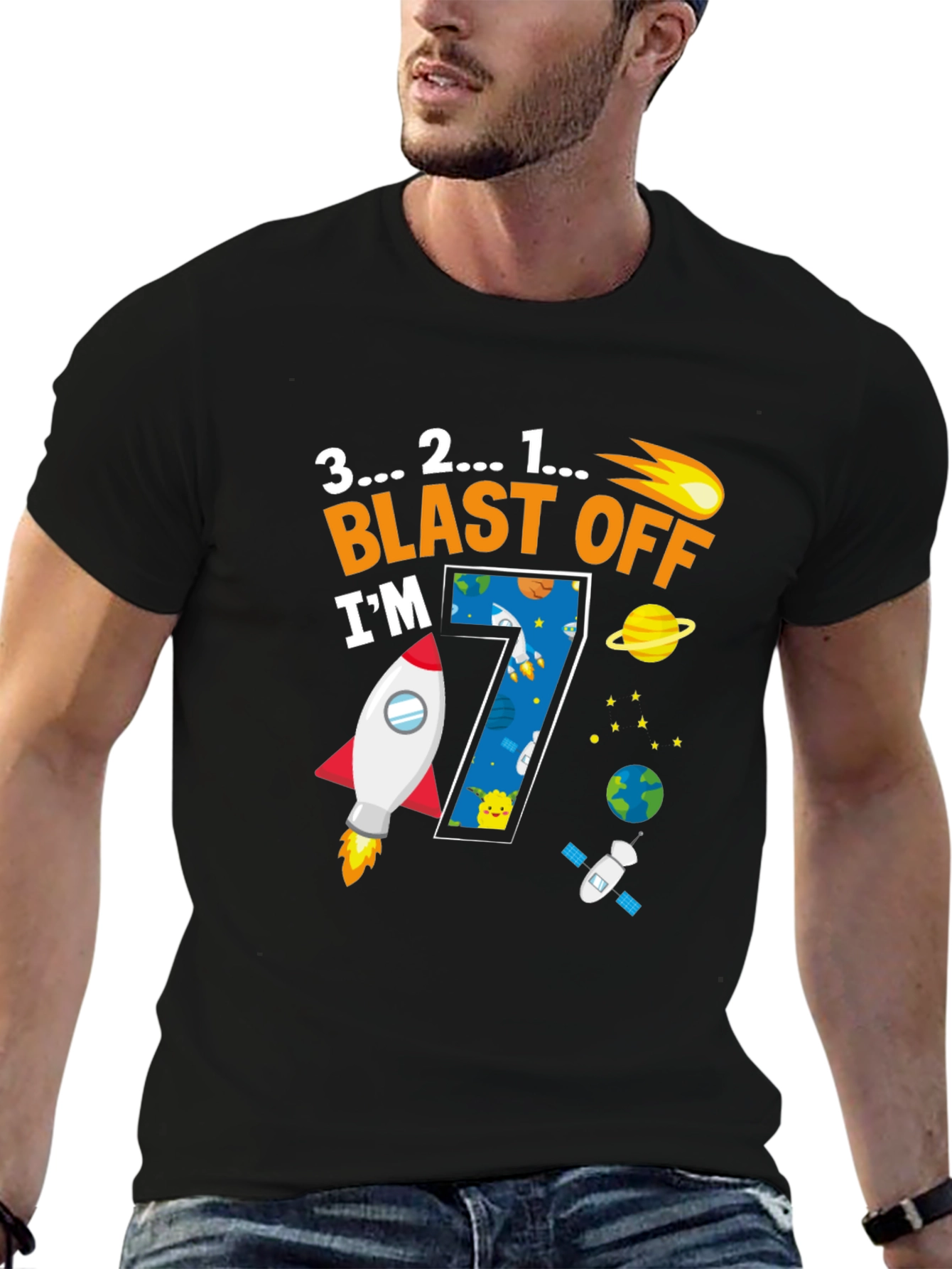 Blast Off 7th Birthday T-Shirt