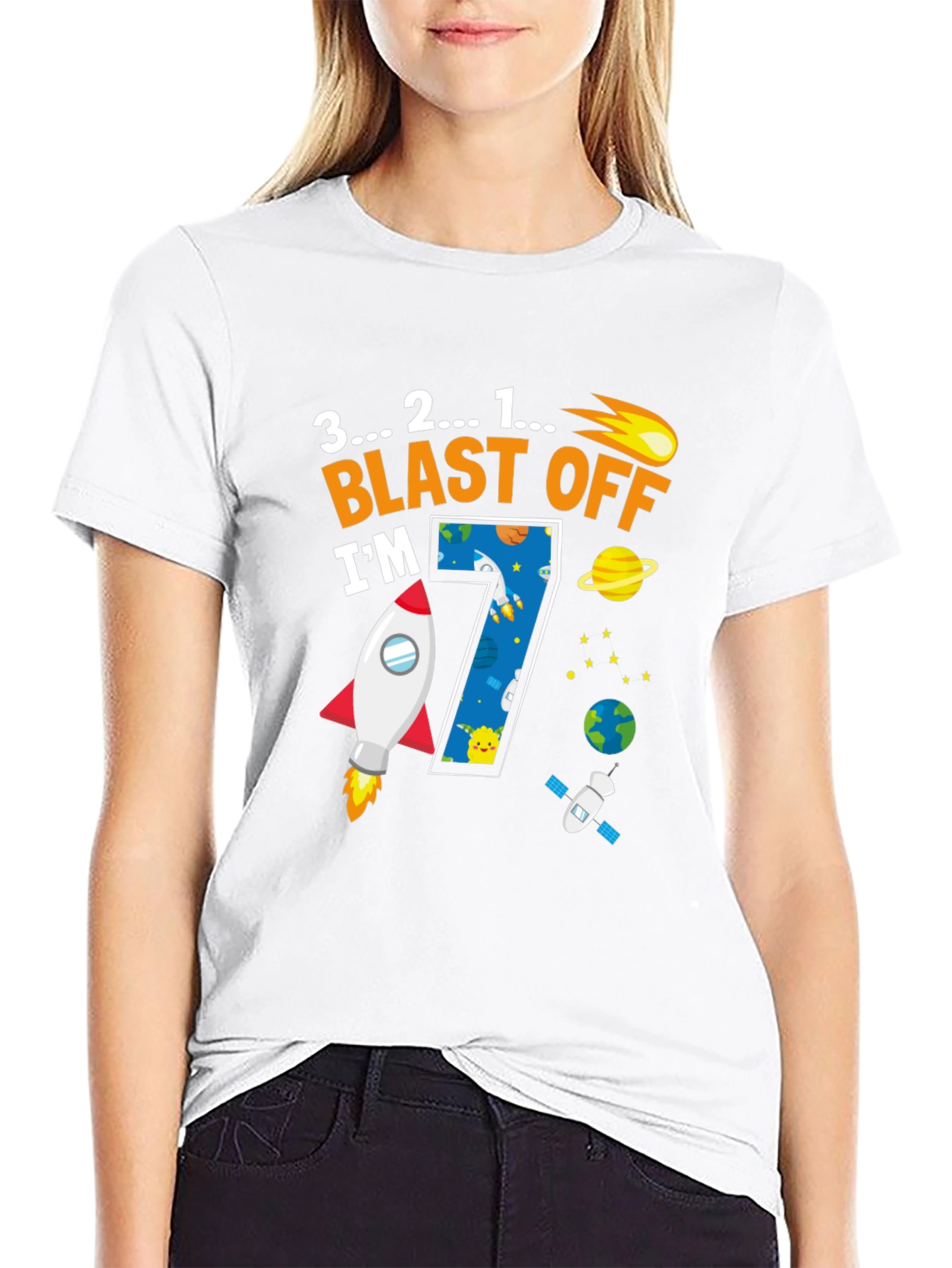 Blast Off 7th Birthday T-Shirt