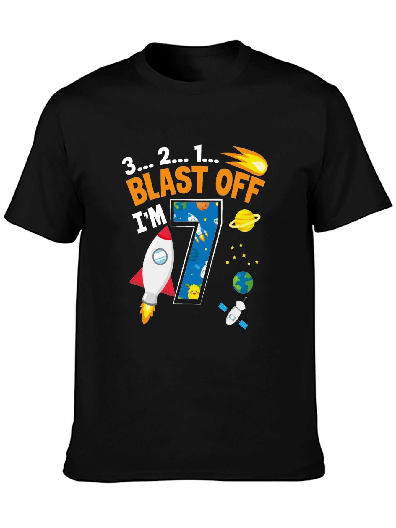 Blast Off 7th Birthday T-Shirt