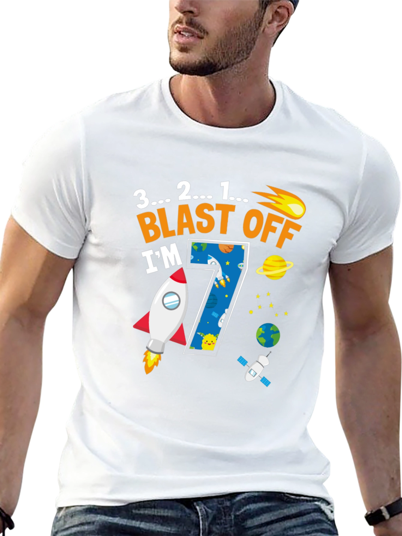 Blast Off 7th Birthday T-Shirt