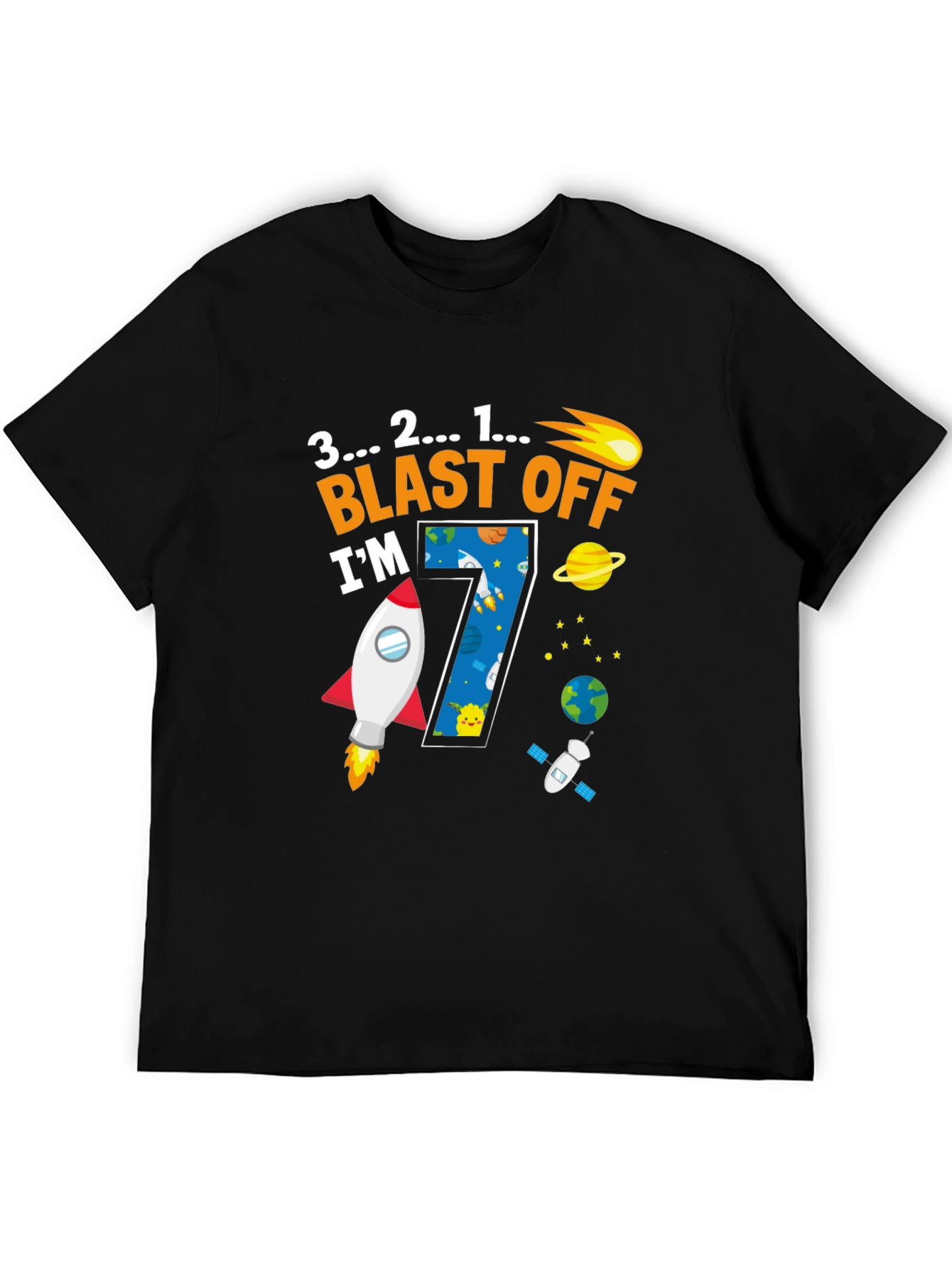 Blast Off 7th Birthday T-Shirt