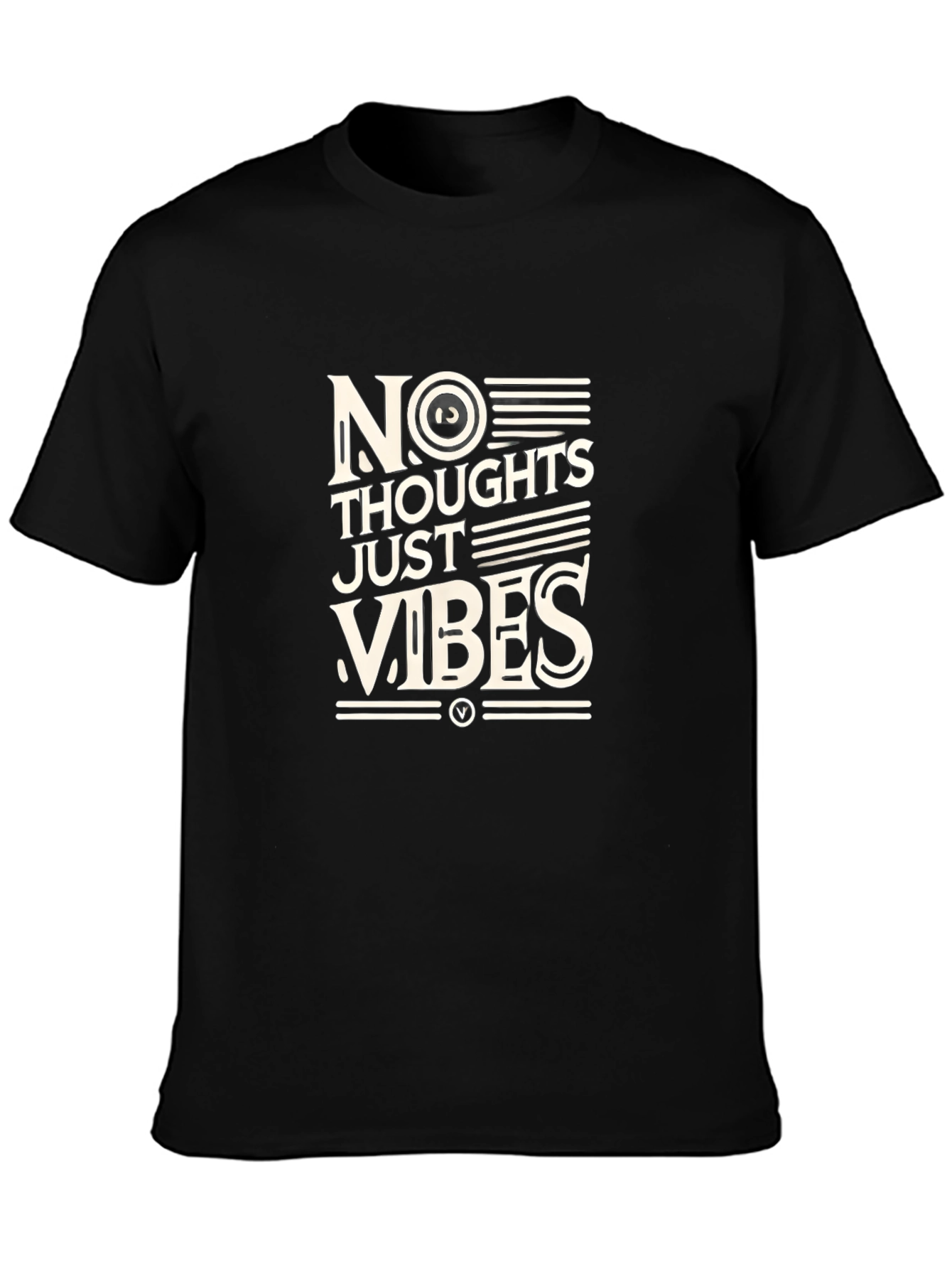 No Thoughts Just Vibes Black T-Shirt