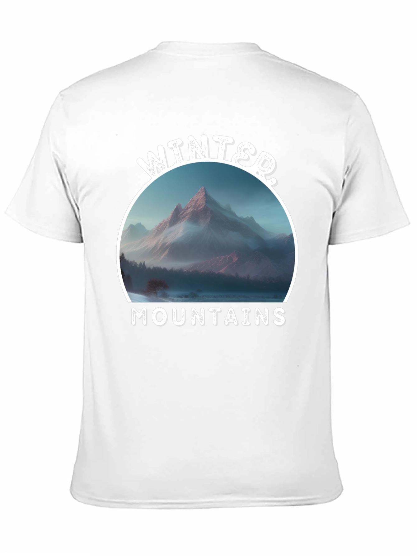 Winter Mountains Graphic Black T-Shirt