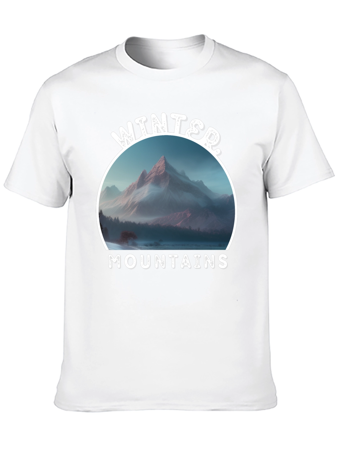 Winter Mountains Graphic Black T-Shirt