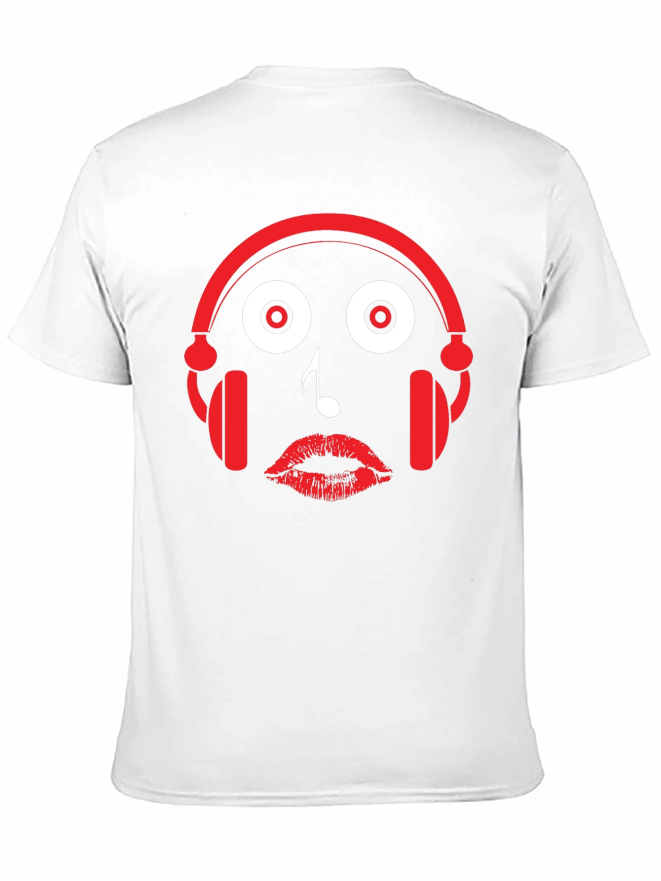 Music Lovers Tee: Headphones Note Lips Graphic T-Shirt