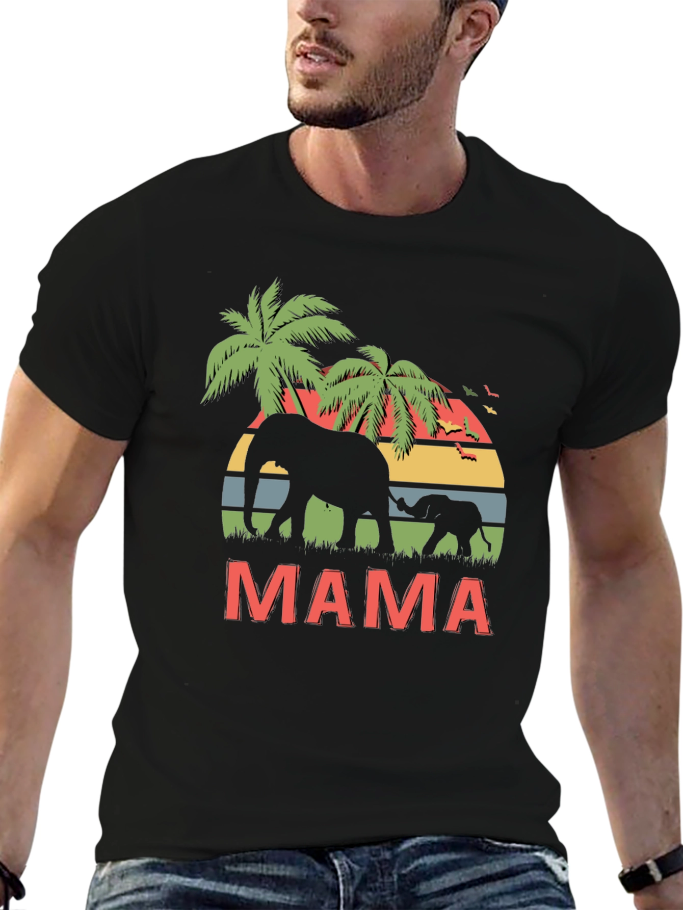 Mama Elephant Graphic Tee - Wildlife Lovers T-Shirt