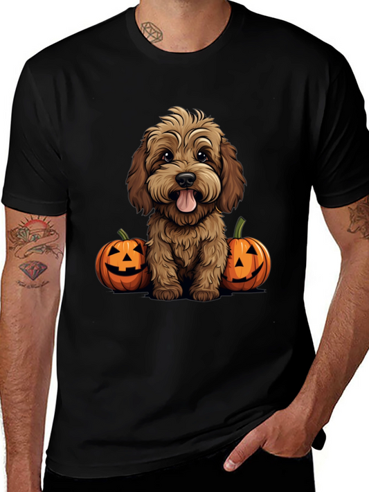 Halloween Dog Lover T-Shirt - Cute Puppy & Pumpkins