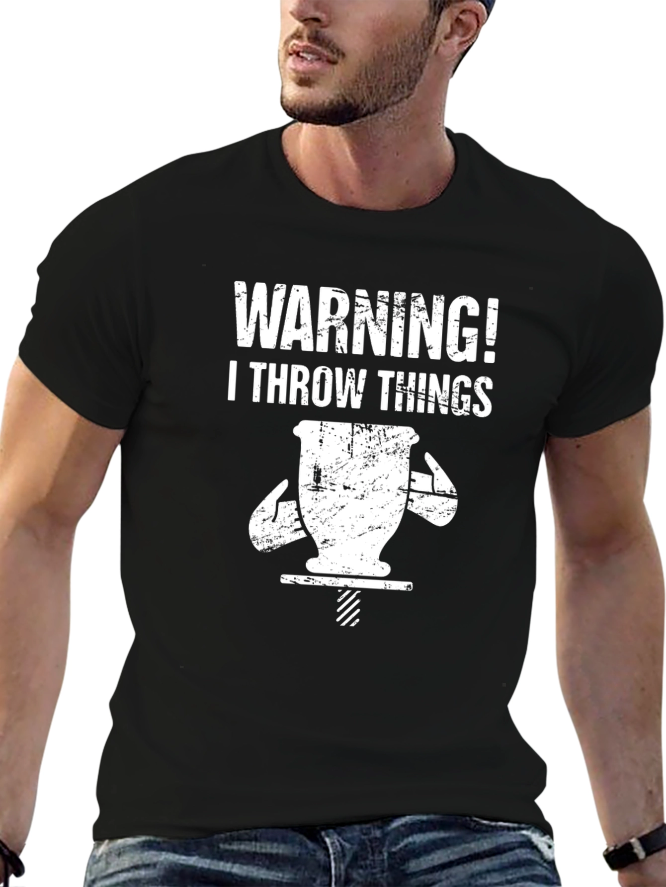 Warning! I Throw Things T-Shirt Funny Pottery Gift