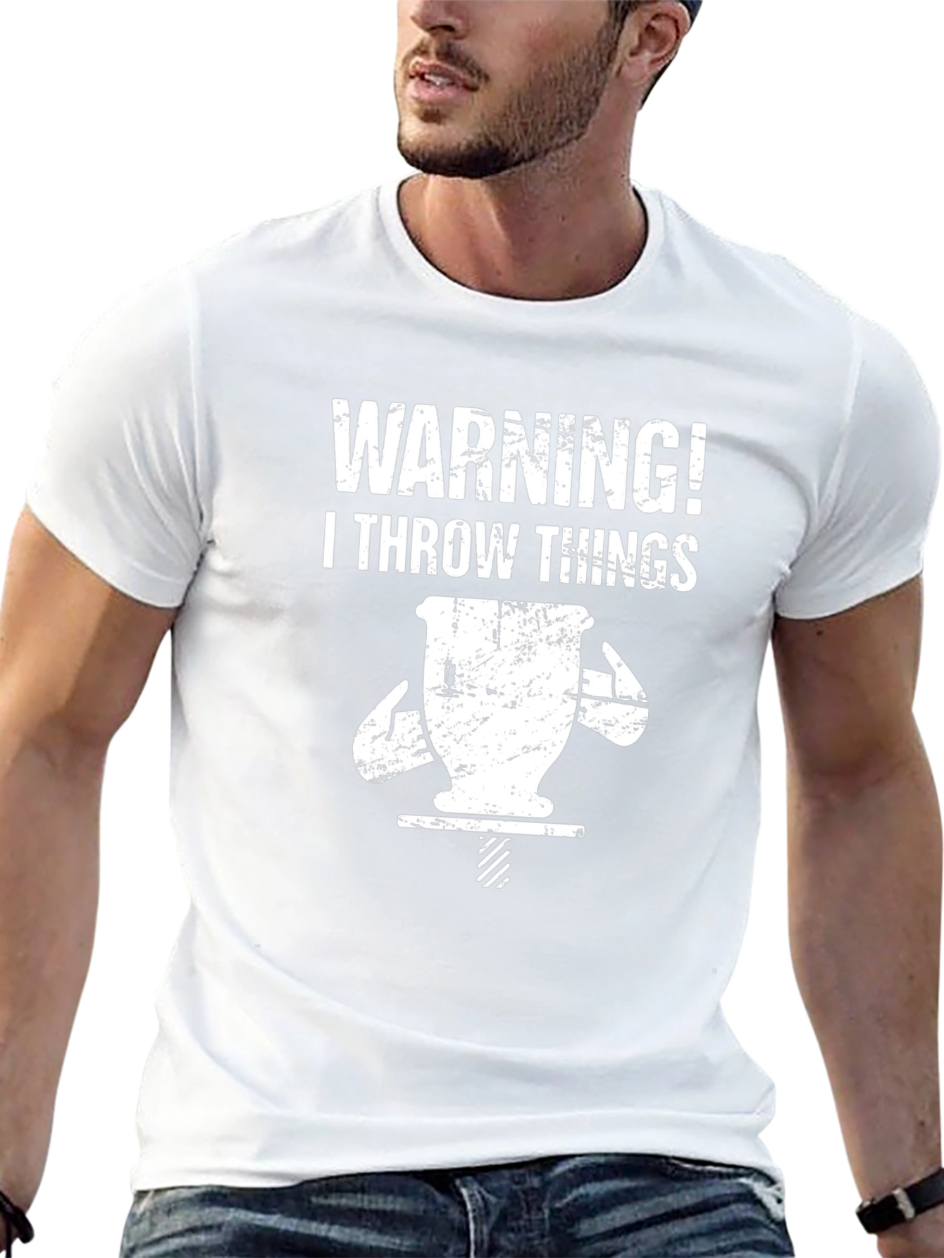 Warning! I Throw Things T-Shirt Funny Pottery Gift