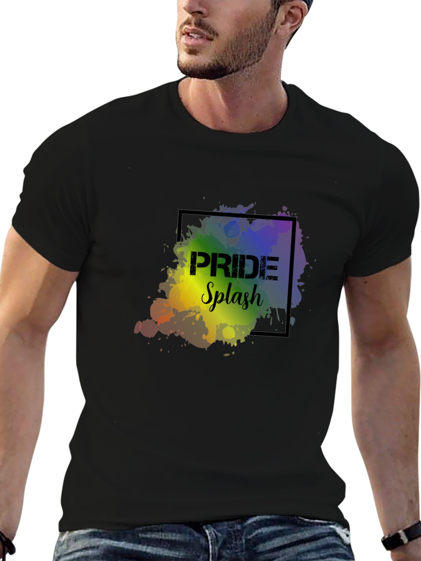 Pride Splash Graphic Tee - Black