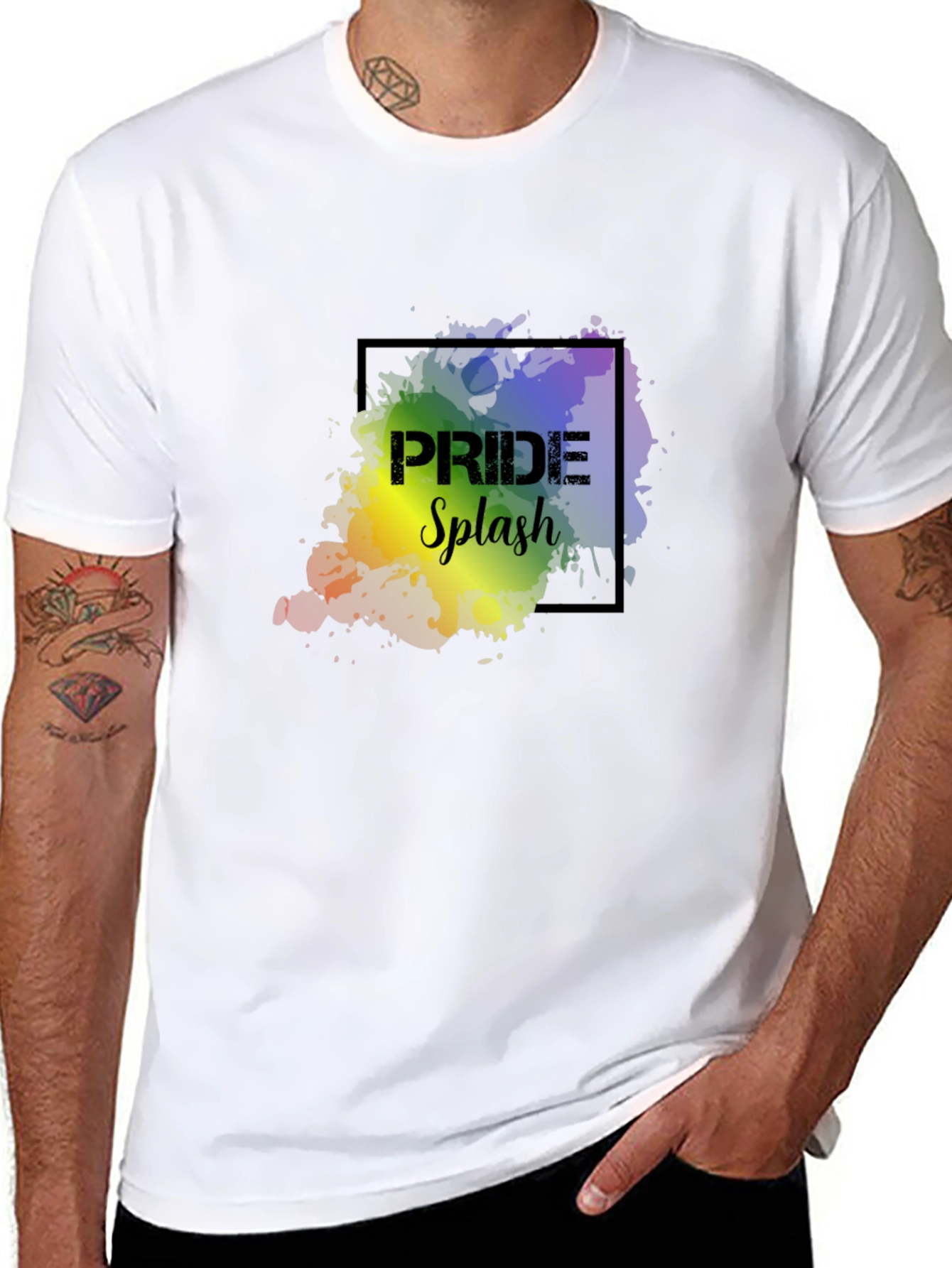 Pride Splash Graphic Tee - Black
