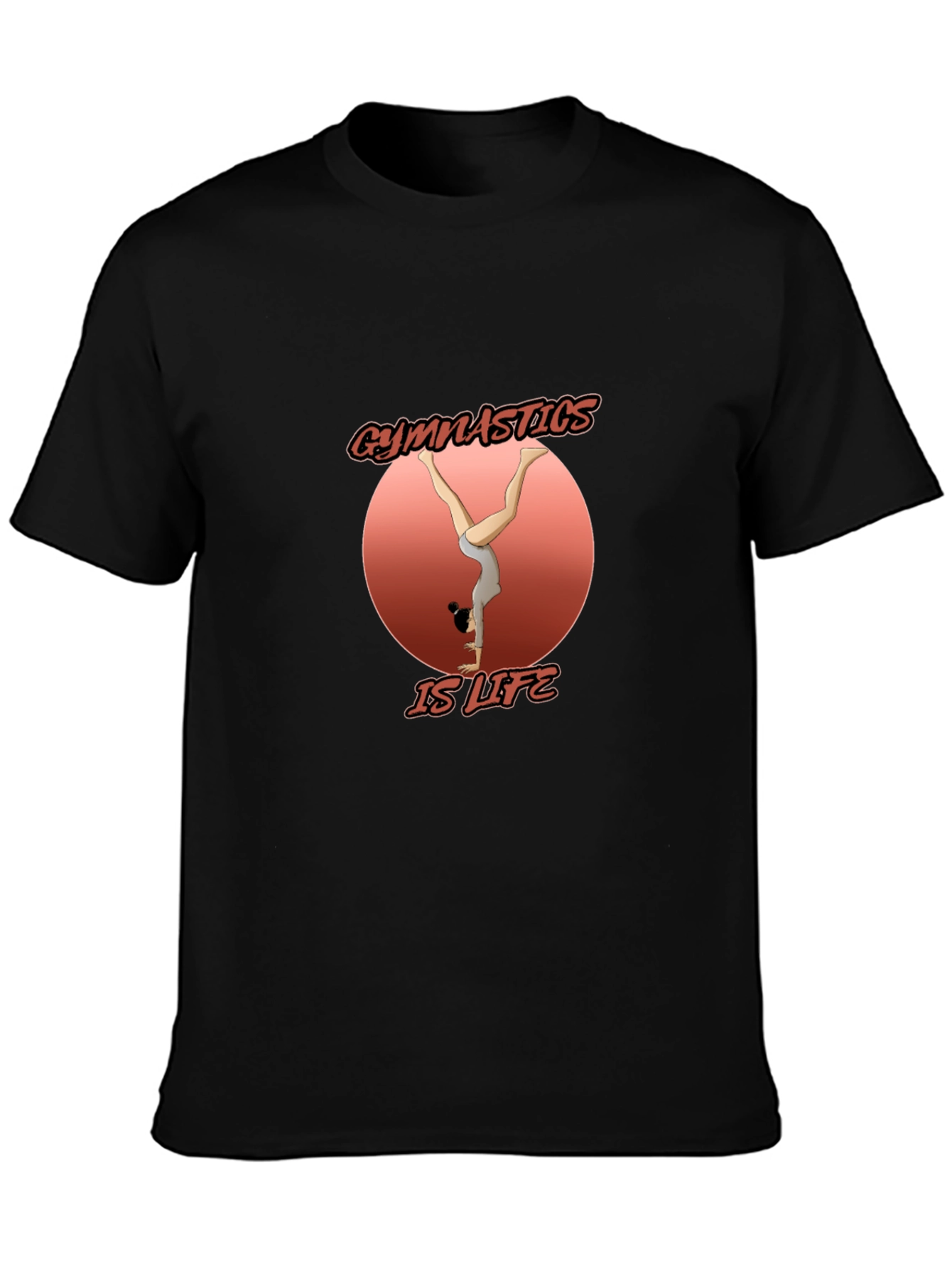 Gymnastics is Life Black Graphic T-Shirt