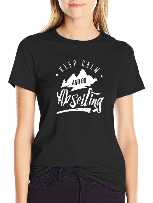 Keep Calm Abseiling Black T-Shirt