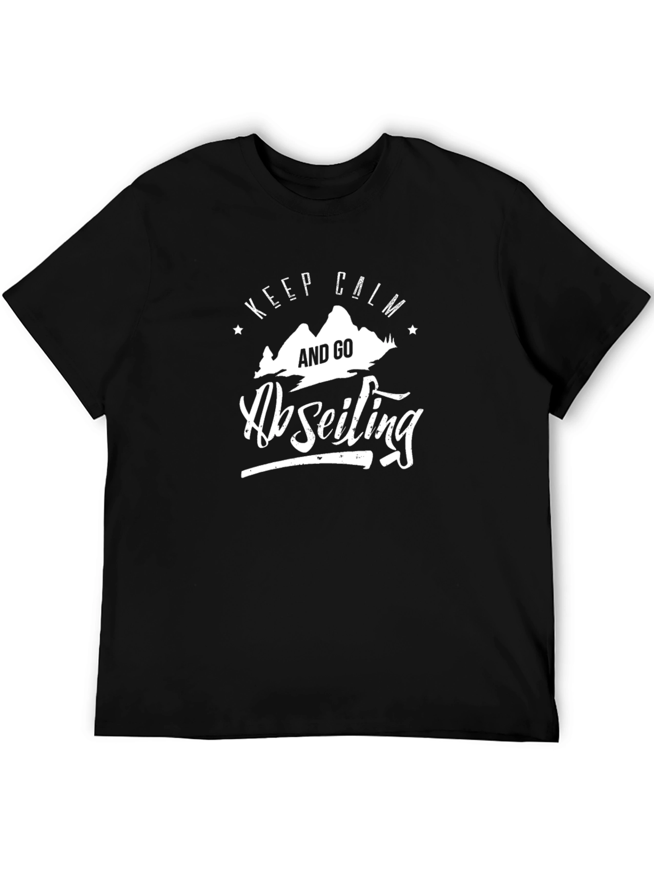 Keep Calm Abseiling Black T-Shirt