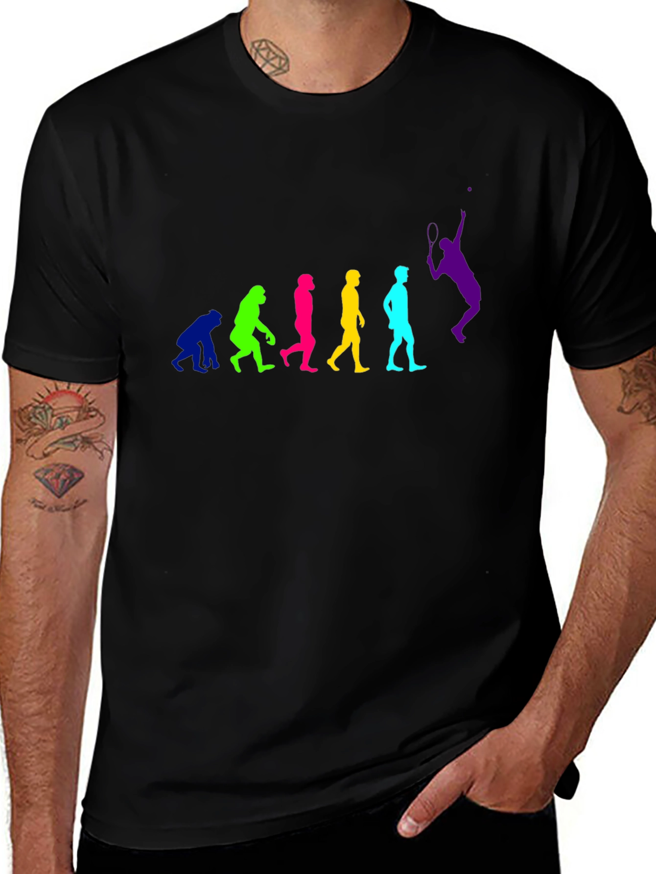 Evolution of Tennis Black T-Shirt