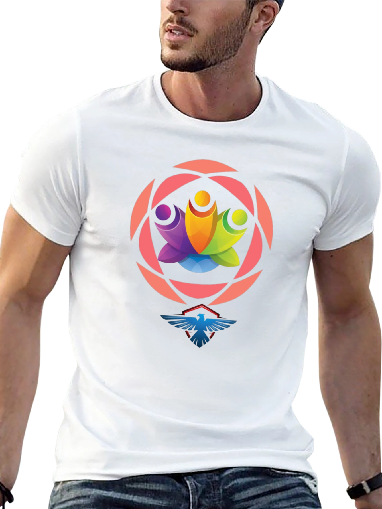 Black Graphic Tee: Unity Eagle Style