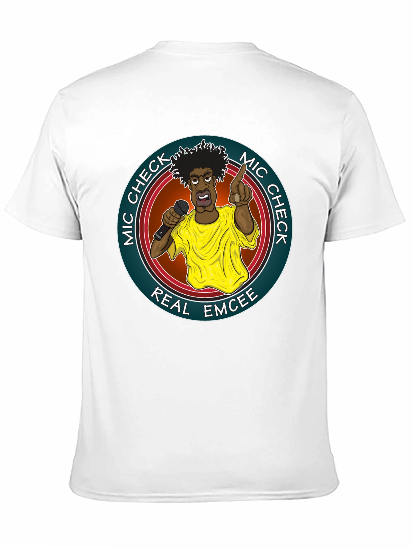 Mic Check Real Emcee Black Graphic T-Shirt