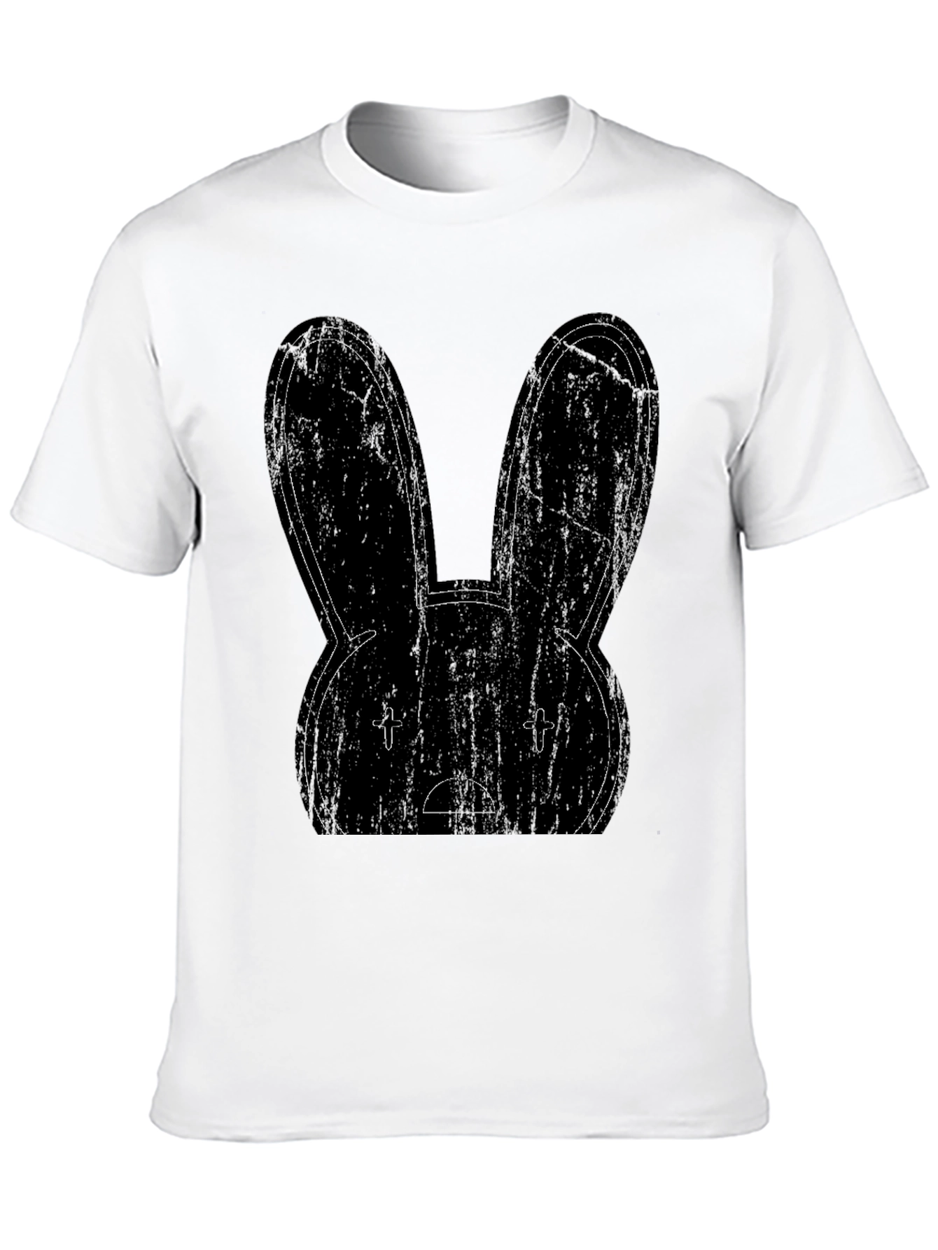 Bunny Face Graphic Black T-Shirt