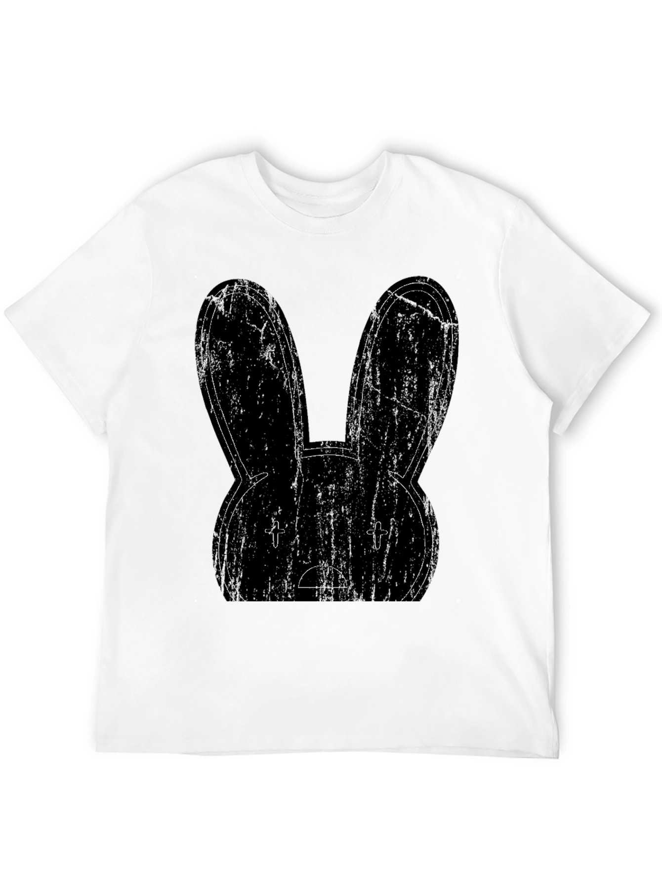 Bunny Face Graphic Black T-Shirt