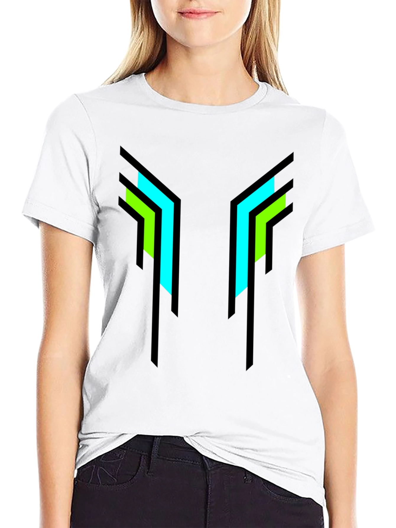 Geometric Print Black T-Shirt