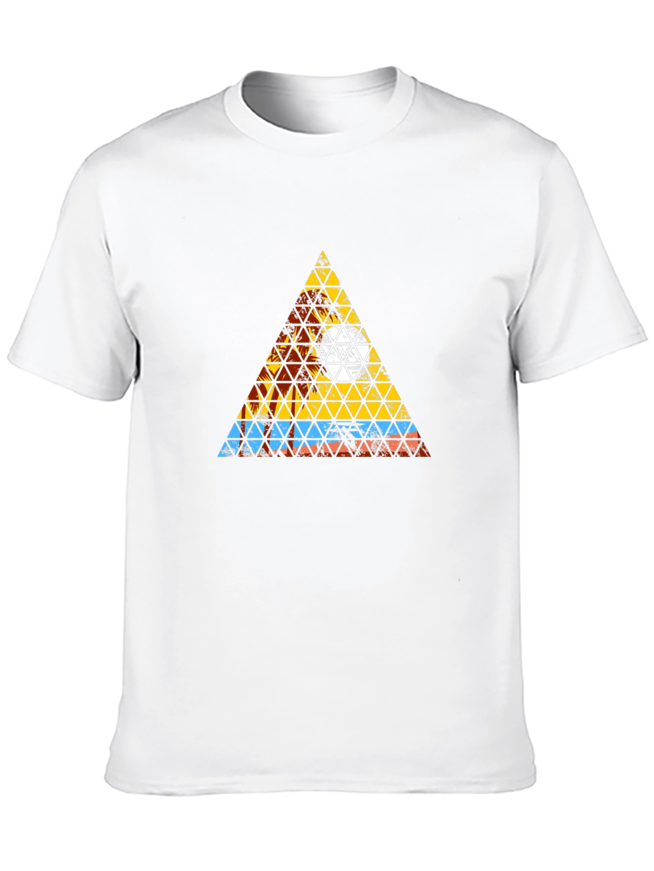 Abstract Geometric Triangle Graphic Tee - Mens Black T-Shirt