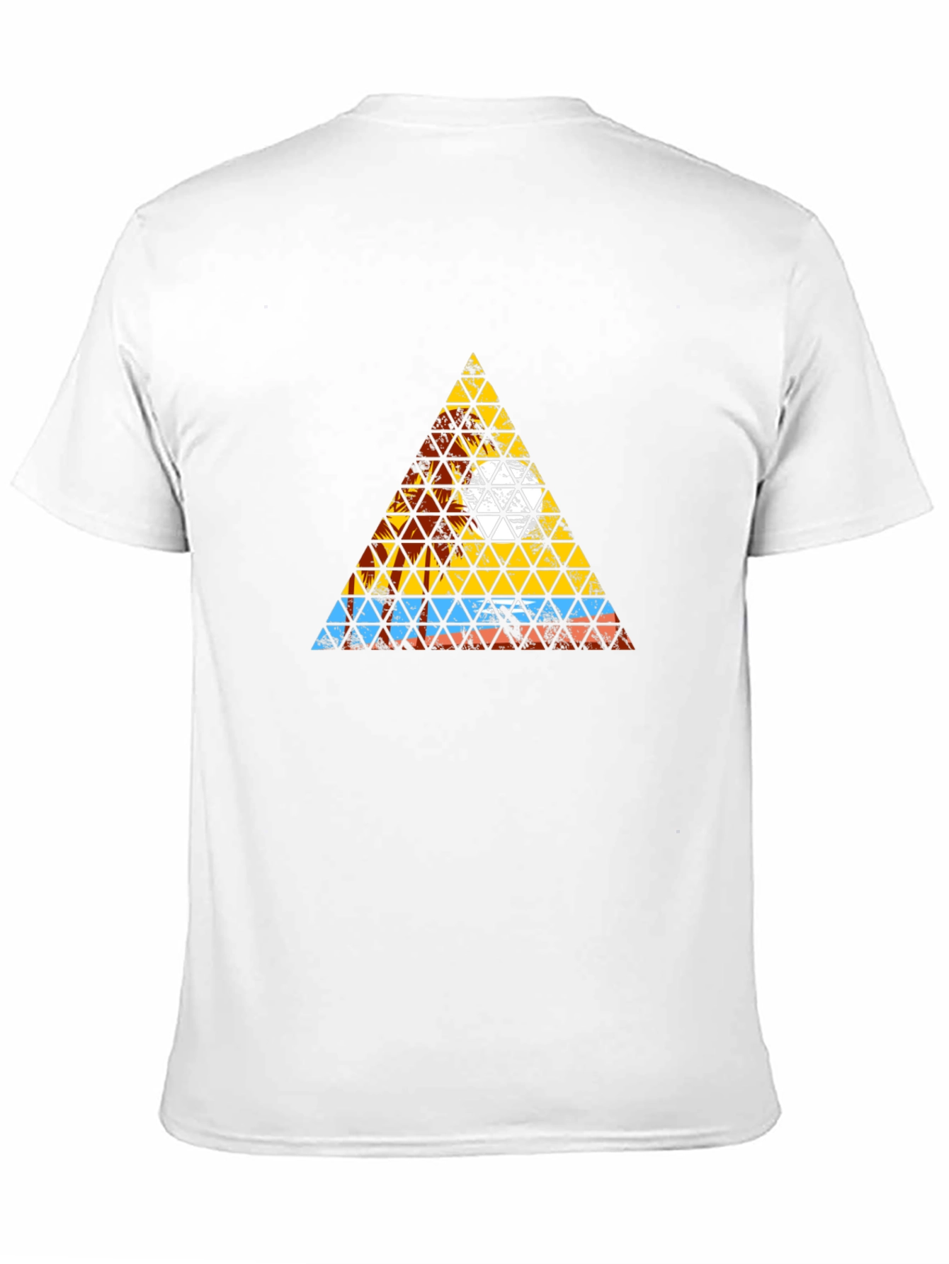 Abstract Geometric Triangle Graphic Tee - Mens Black T-Shirt