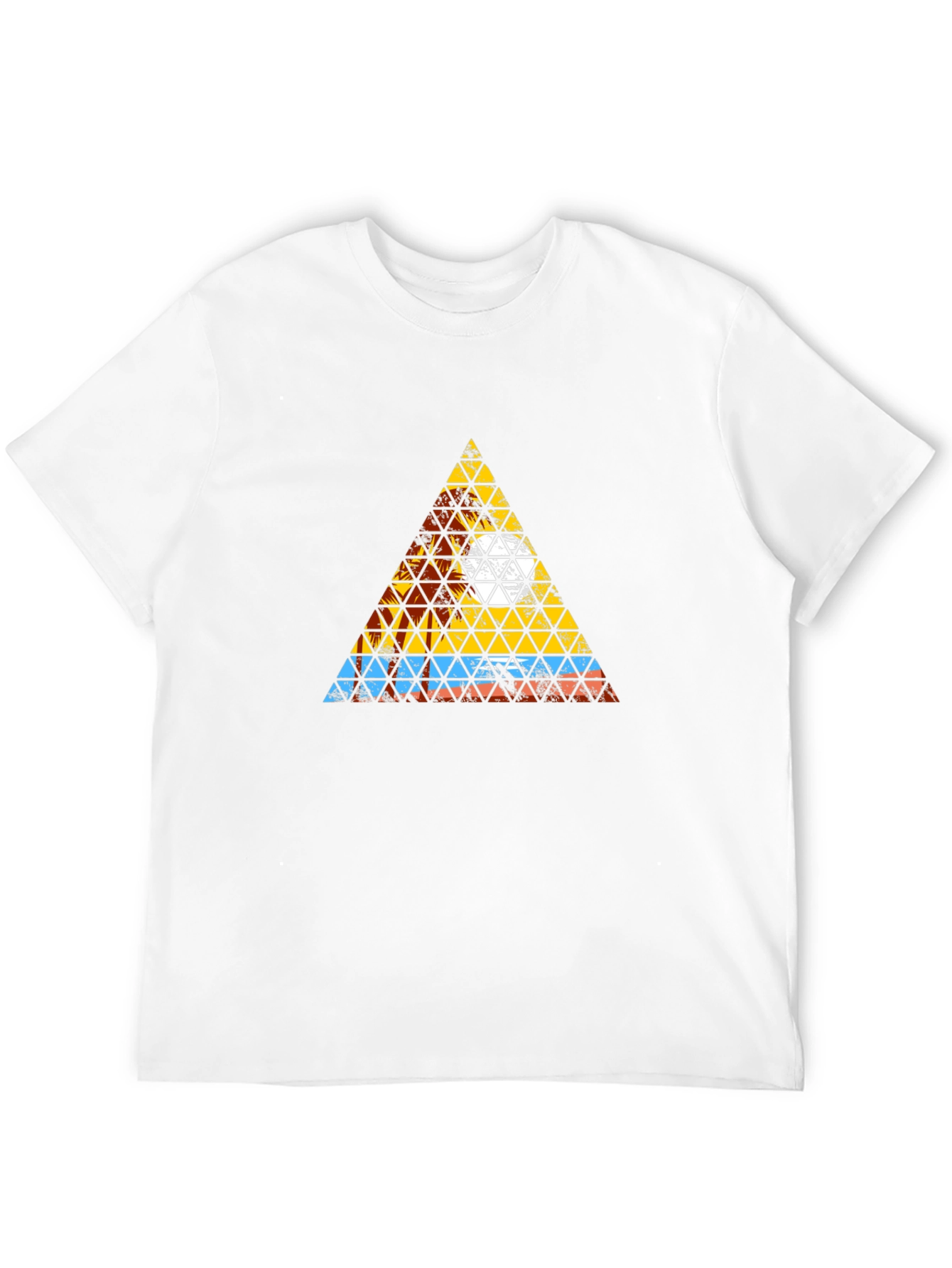 Abstract Geometric Triangle Graphic Tee - Mens Black T-Shirt