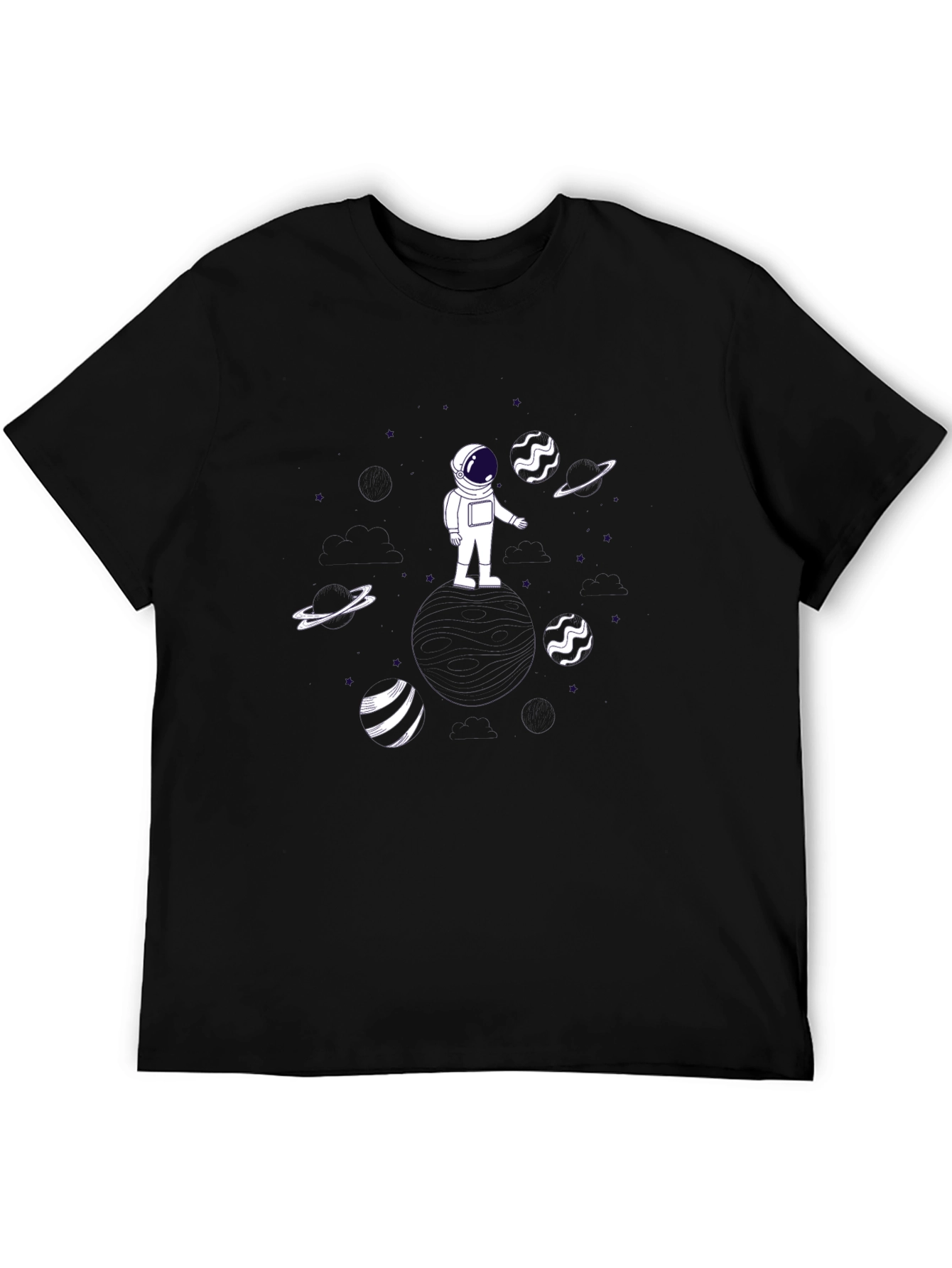 Astronaut Graphic Tee - Black Cotton T-Shirt