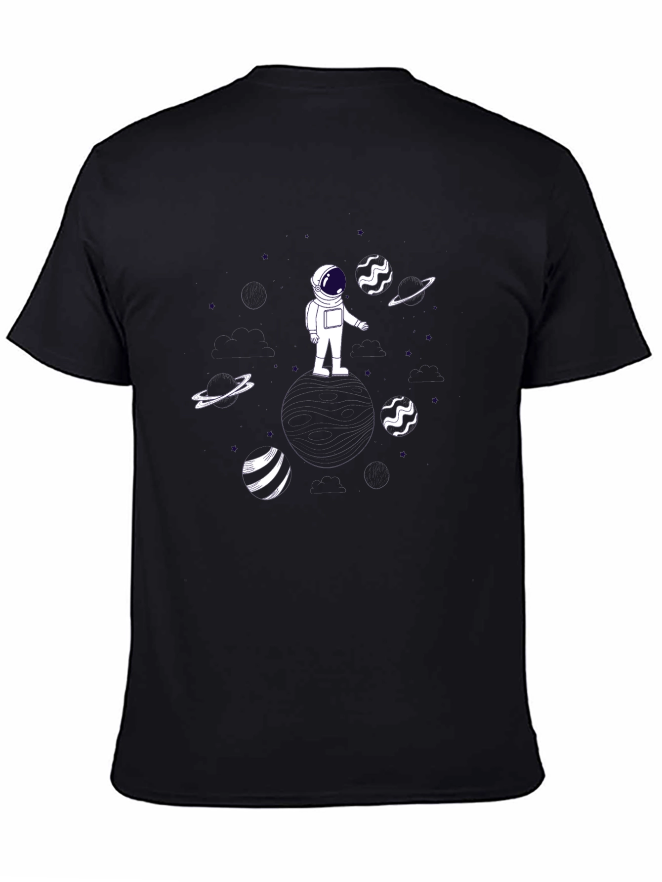 Astronaut Graphic Tee - Black Cotton T-Shirt