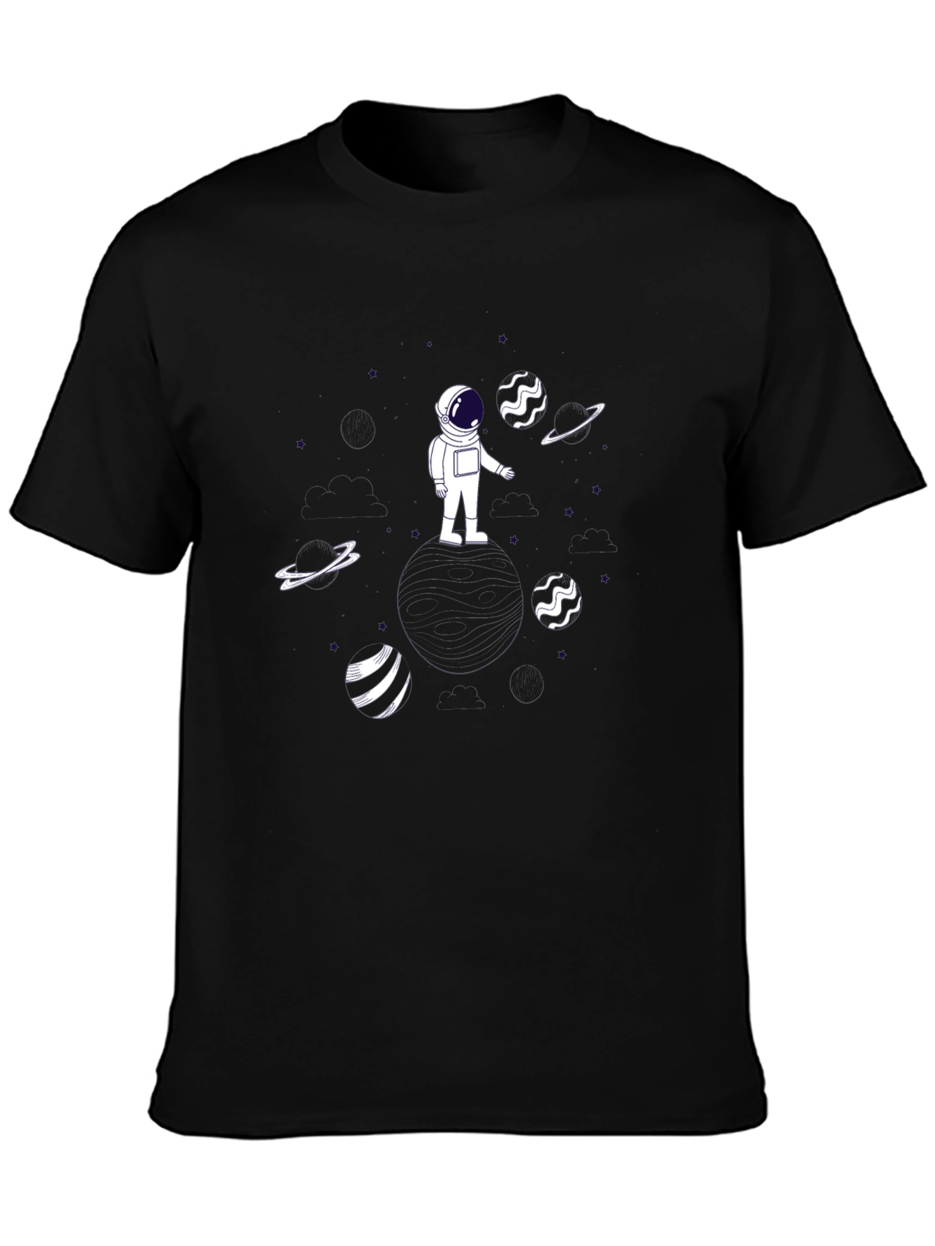 Astronaut Graphic Tee - Black Cotton T-Shirt