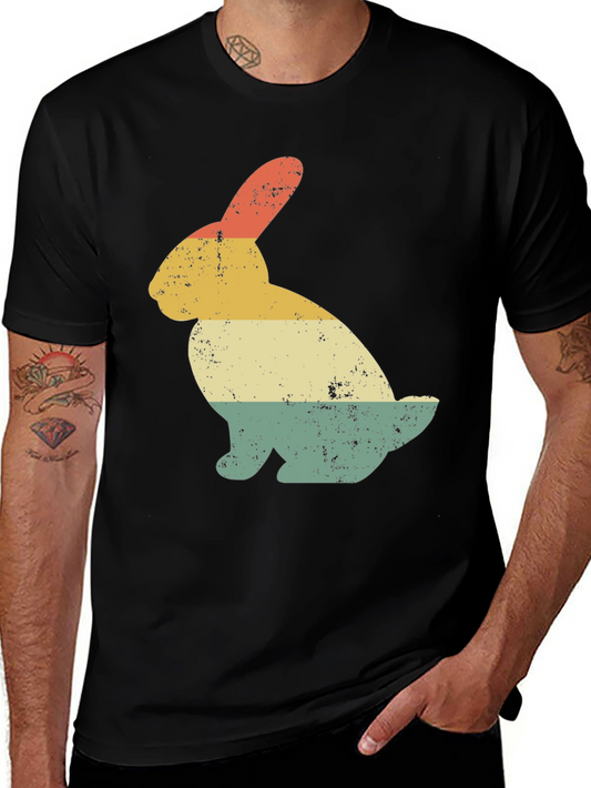 Retro Rabbit Graphic Tee - Vintage Style Easter Shirt