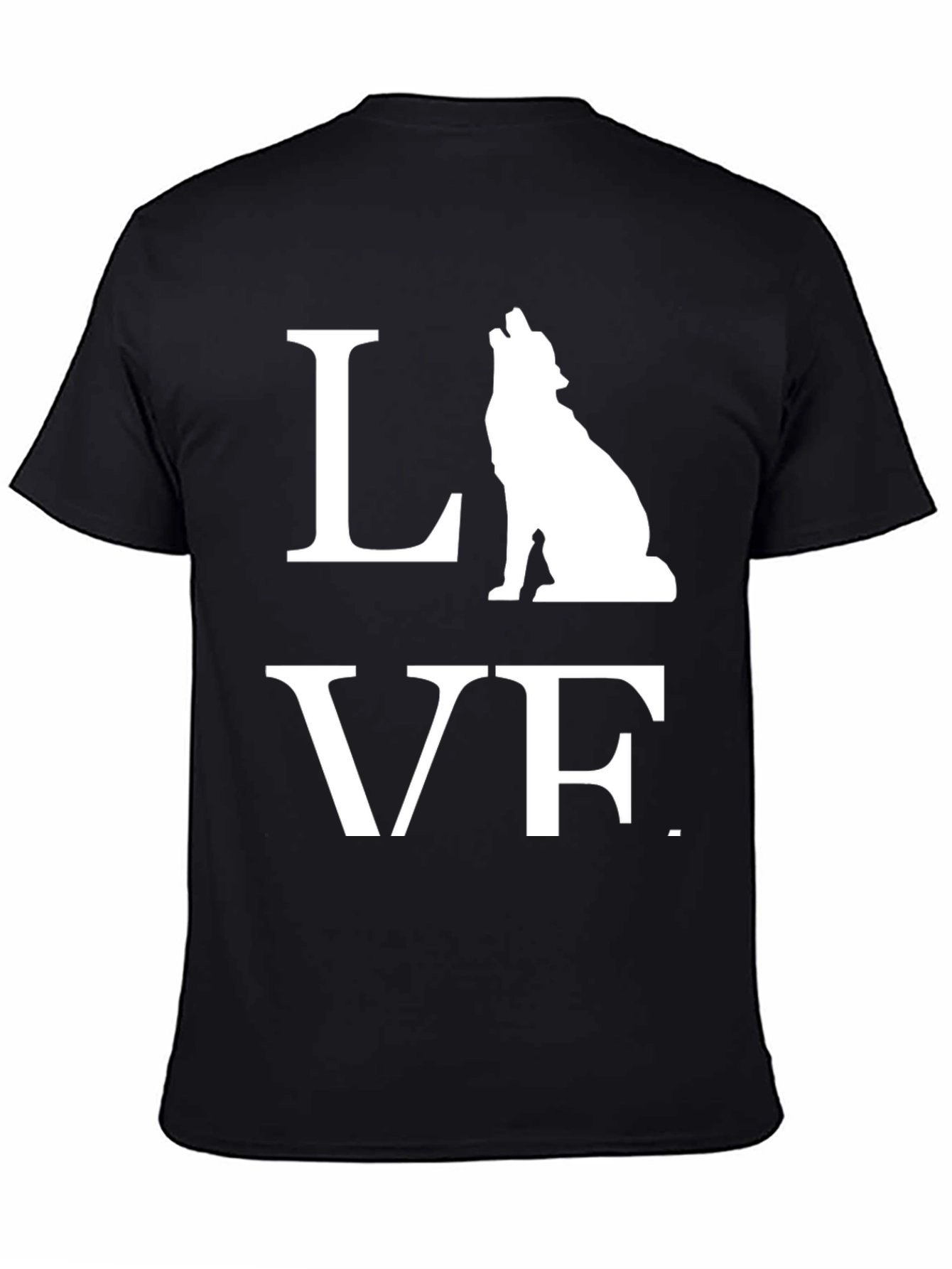 Wolf LOVE Graphic Tee - Mens Black T-Shirt