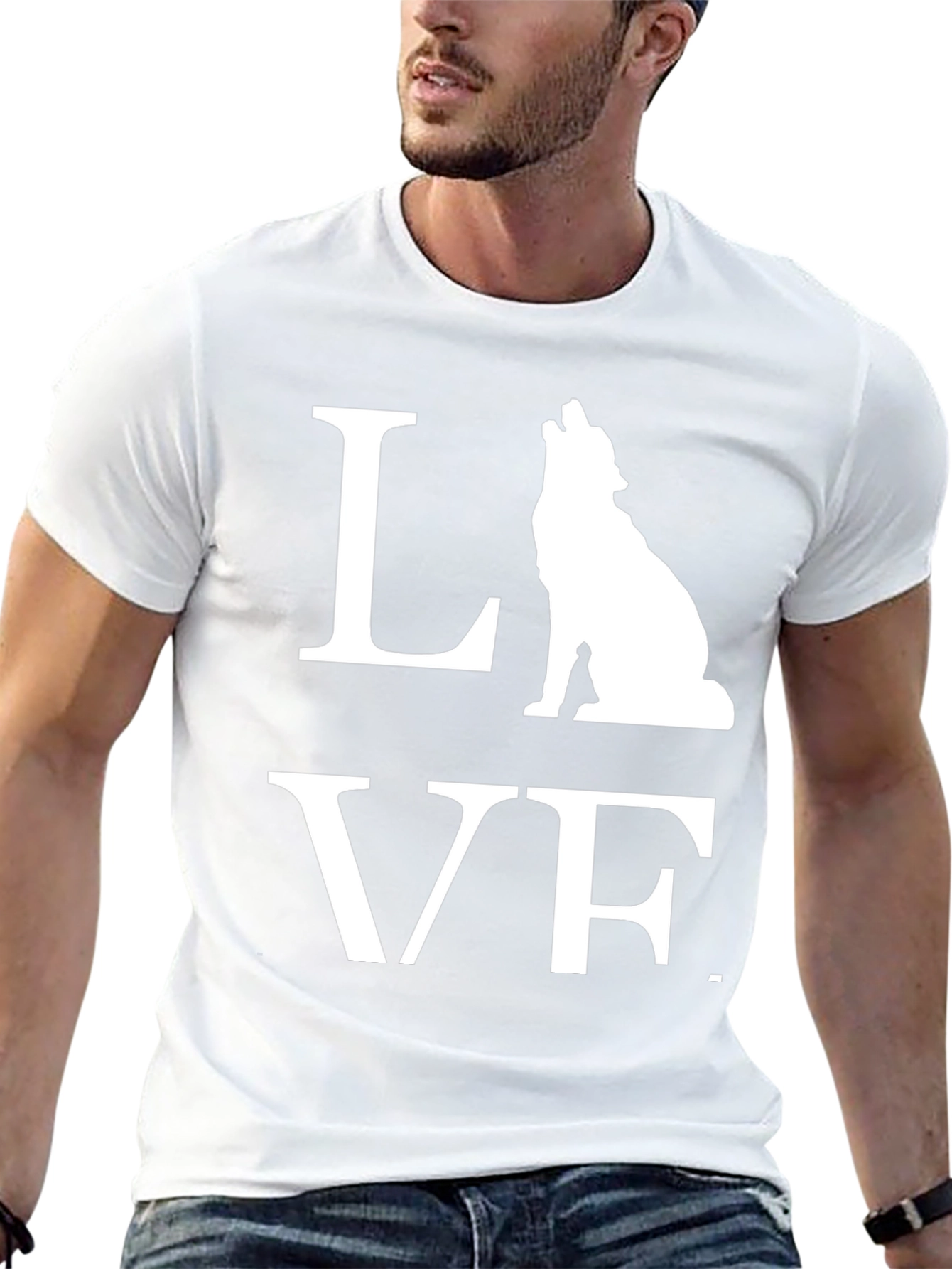 Wolf LOVE Graphic Tee - Mens Black T-Shirt