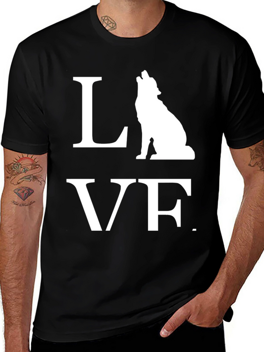 Wolf LOVE Graphic Tee - Mens Black T-Shirt