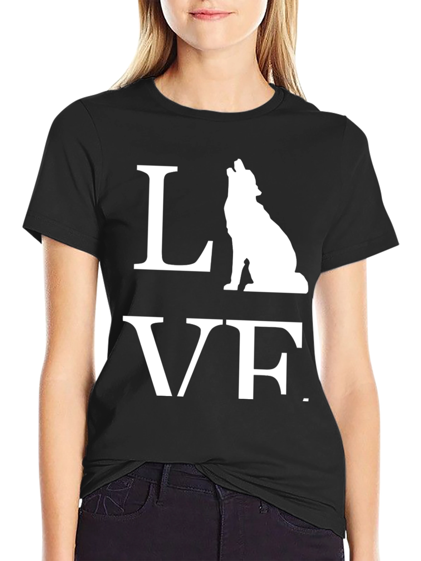 Wolf LOVE Graphic Tee - Mens Black T-Shirt