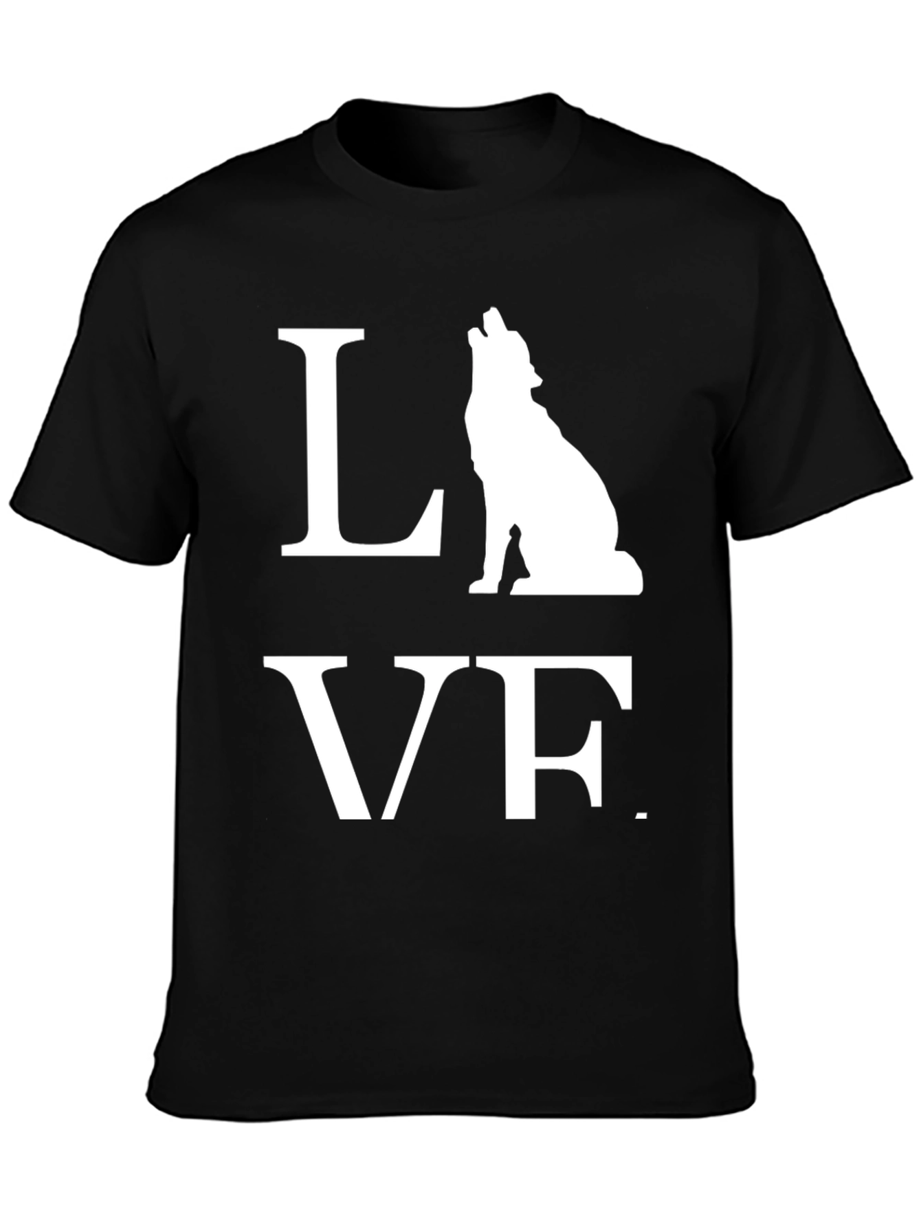 Wolf LOVE Graphic Tee - Mens Black T-Shirt
