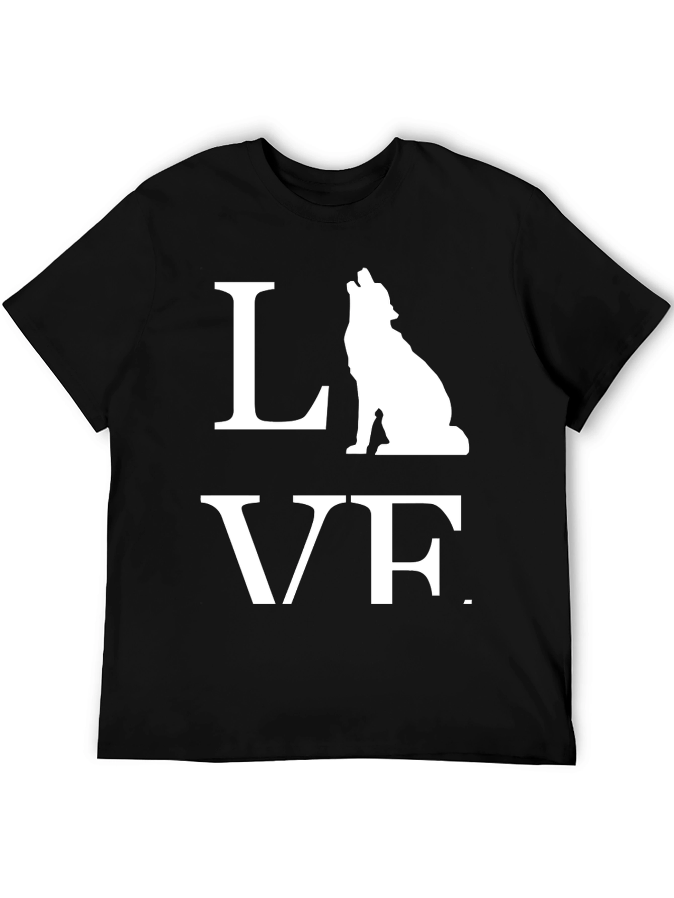Wolf LOVE Graphic Tee - Mens Black T-Shirt