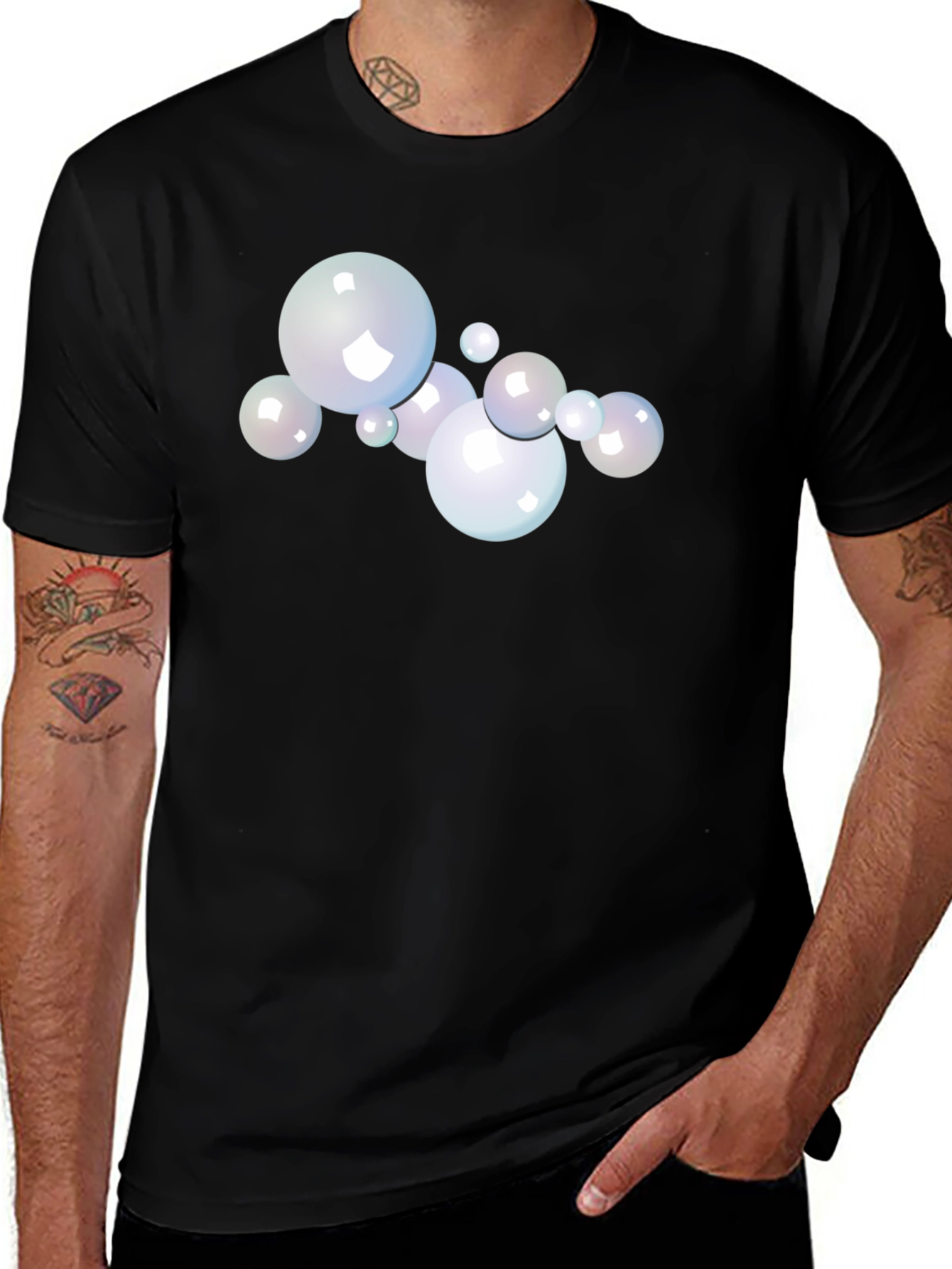 Bubble Graphic Black T-Shirt