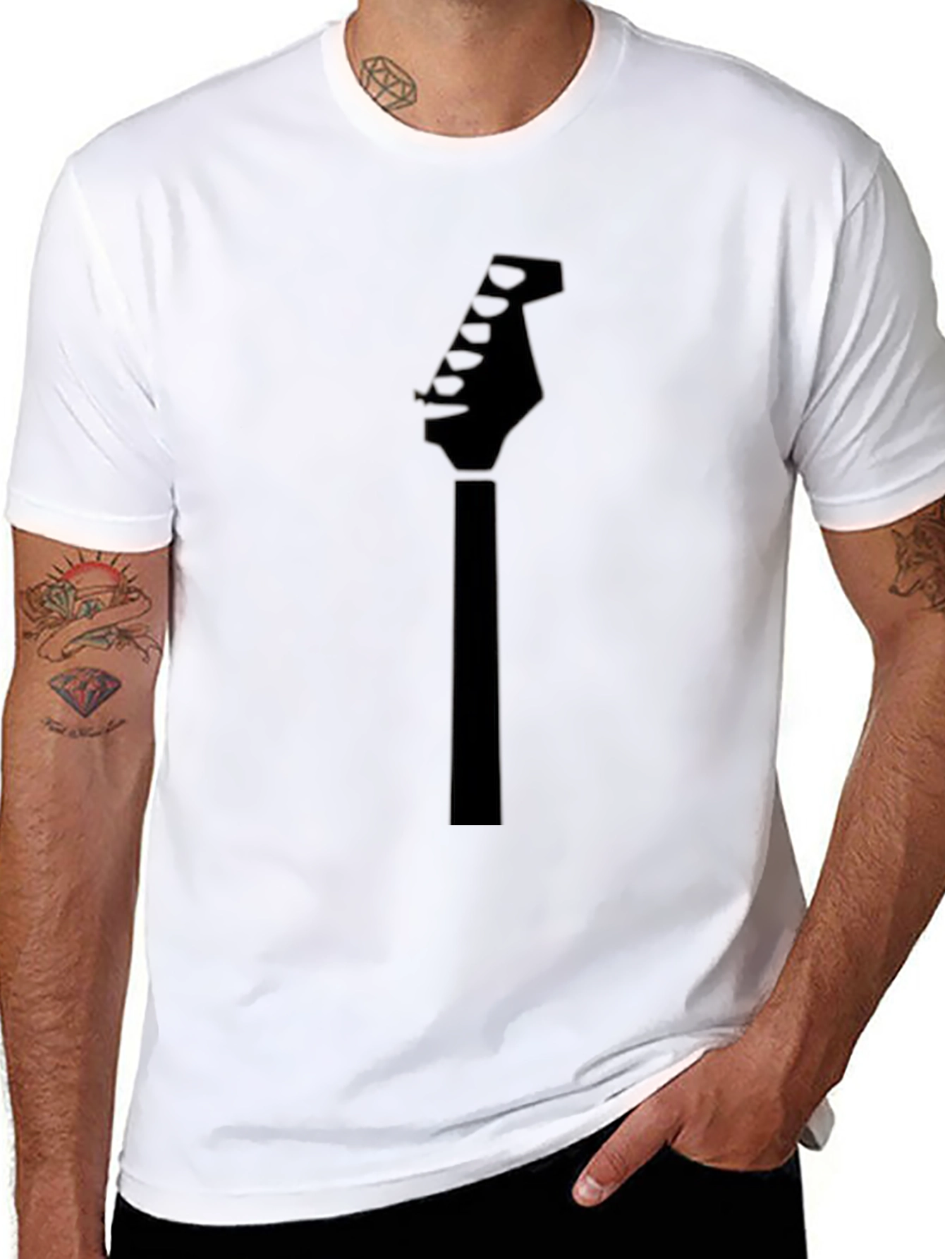 Black Guitar Headstock T-Shirt
