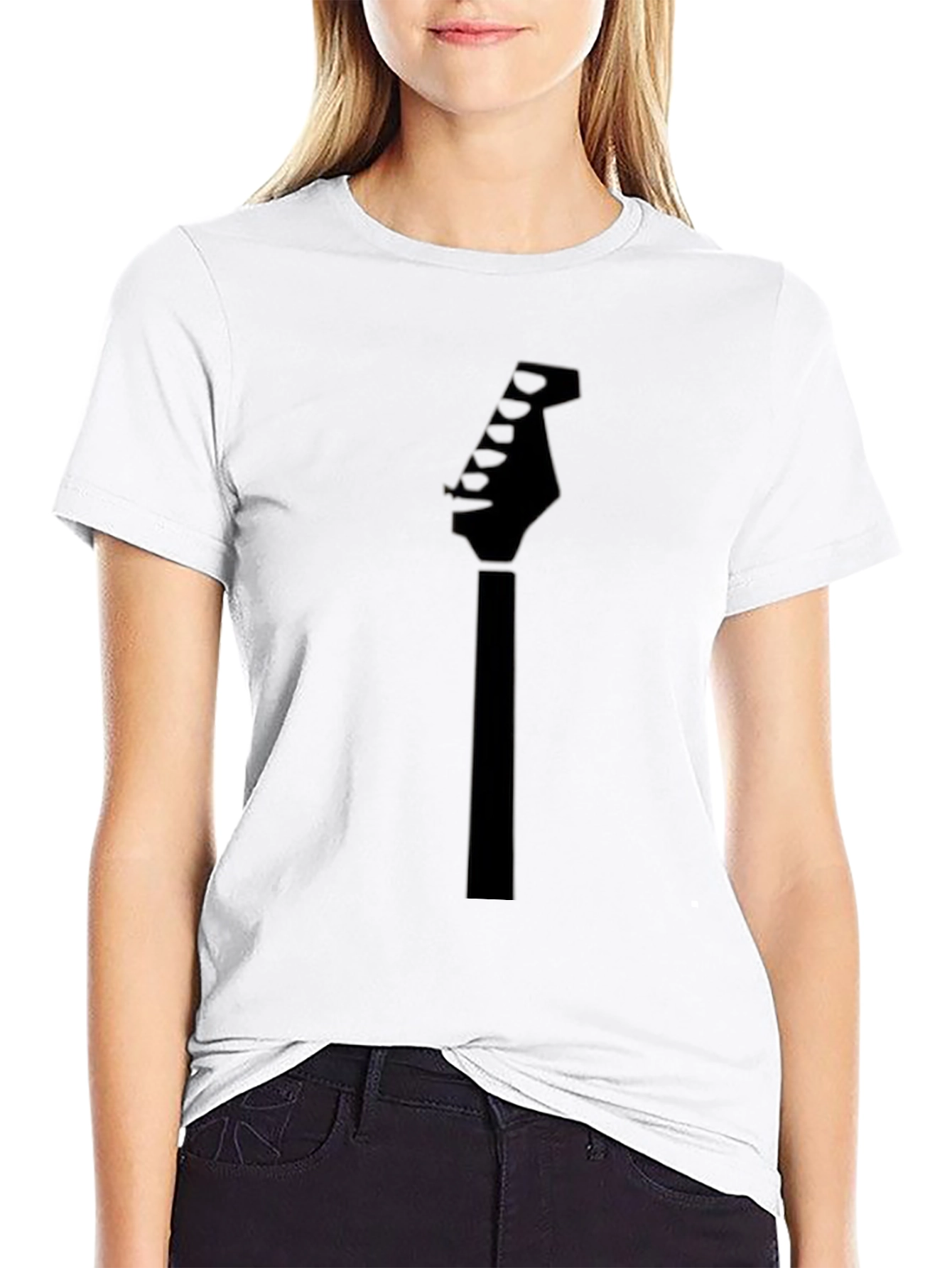 Black Guitar Headstock T-Shirt